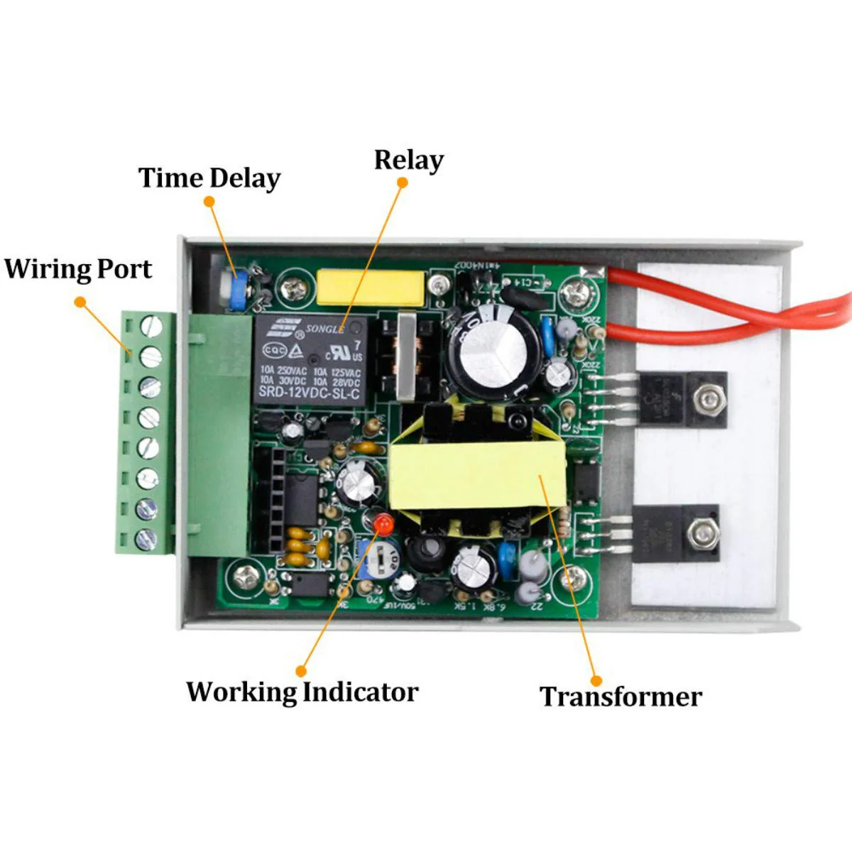YAVIS Power Supply Door Access Control System Power Switch 3A 110-240V AC to 12V DC for Access Control System Door Lock with Time Delay K80 Power Supply-1 - Image 4