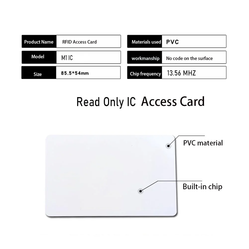 YAVIS RFID Card 1K 13.56MHz NFC IC Card PVC ISO14443A for Secure Input Systems and Access Control Systems Pack of 10 - Image 2