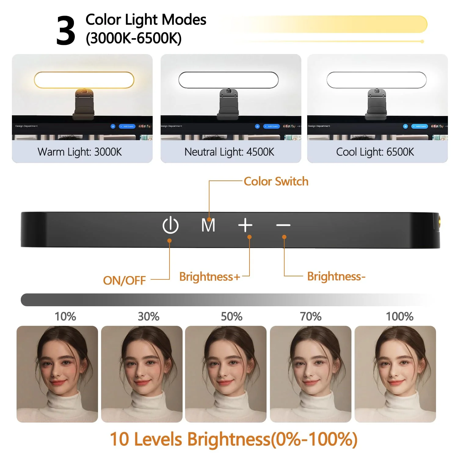 yAyusi Dual-lamp Video Conference Lighting, LED Streaming Light with Remote and Touch Control, Zoom Lighting for Computer,Webcam Monitor Laptop Ring Light for Video Calls/Zoom Meetings/Video Recording - Image 4