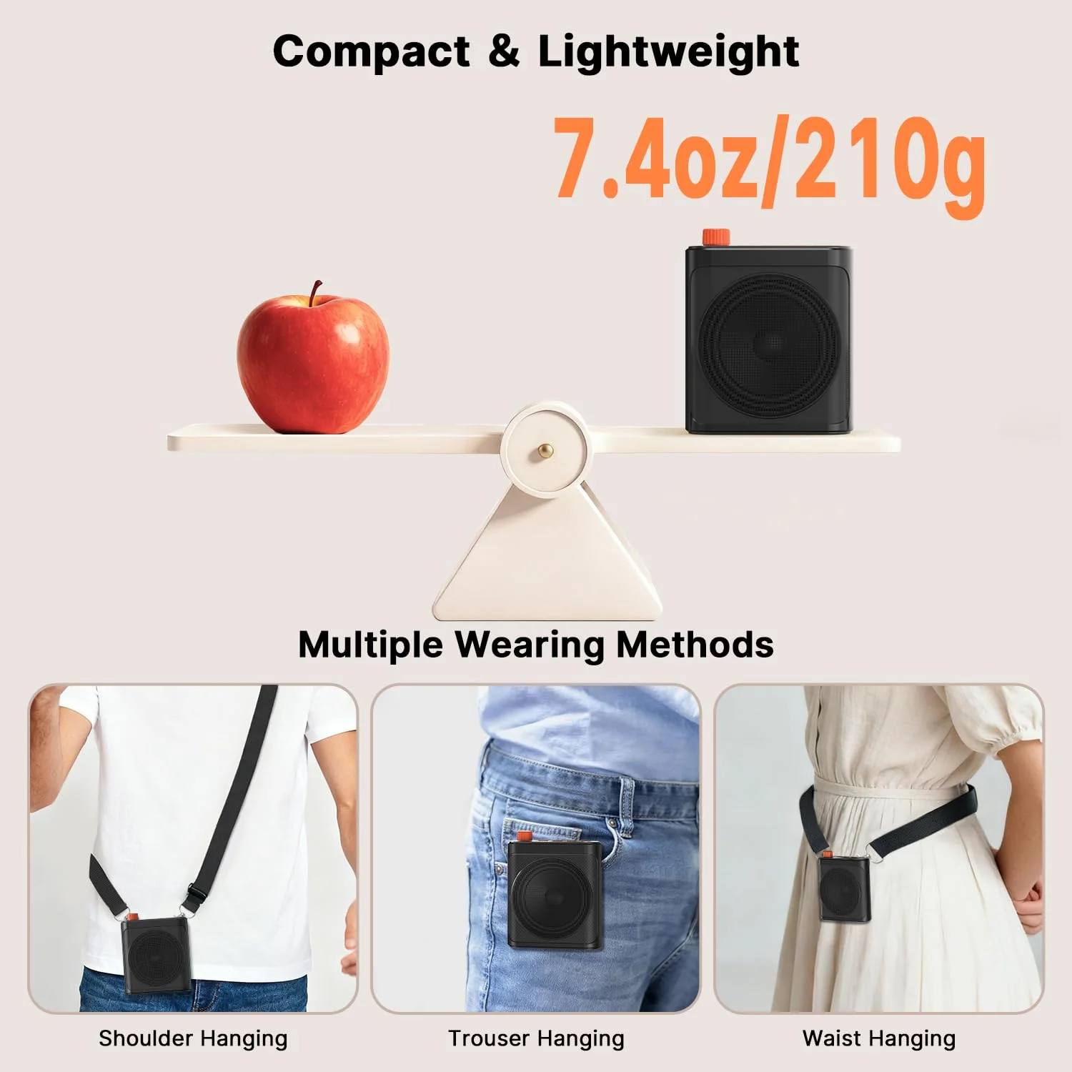 yAyusi Wireless Voice Amplifier for Teachers with 2 Magnetic Lavalier Mics, Hands Free Mini Portable Microphone and Speaker with Lanyard, Rechargeable Teacher Microphones for Classroom/Meetings/Speech - Image 6