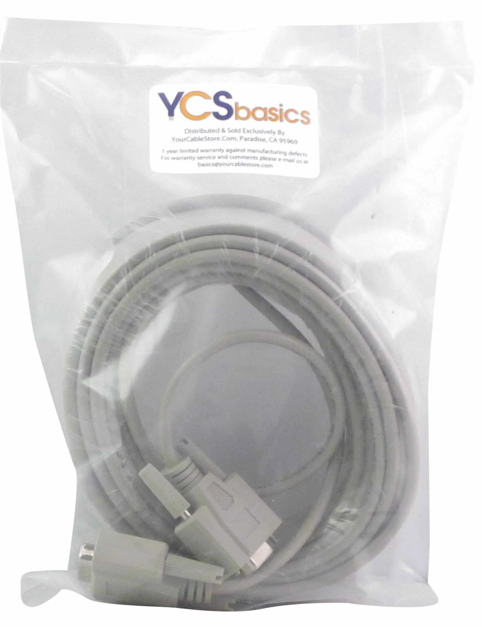 YCS basics 50 Foot DB9 9 Pin Serial / RS232 Male/Female Extension Cable 050 Ft - Image 2