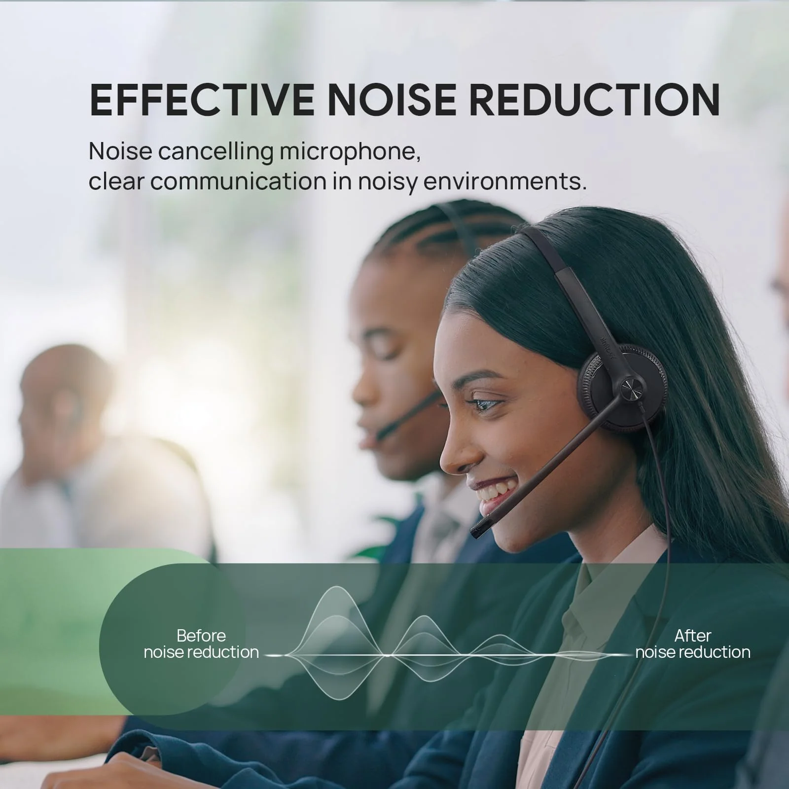 Yealink UH34 Wired Headset, Single Ear USB Headphones with Noise Cancelling Mic, Teams Certified, Mono Headset for PC Laptop VoIP Phone, All Day Comfort Design, Mute Button - Image 3