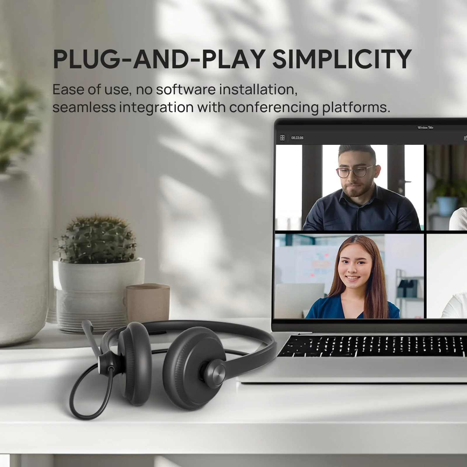 Yealink UH34 Wired Headset, Single Ear USB Headphones with Noise Cancelling Mic, Teams Certified, Mono Headset for PC Laptop VoIP Phone, All Day Comfort Design, Mute Button - Image 5