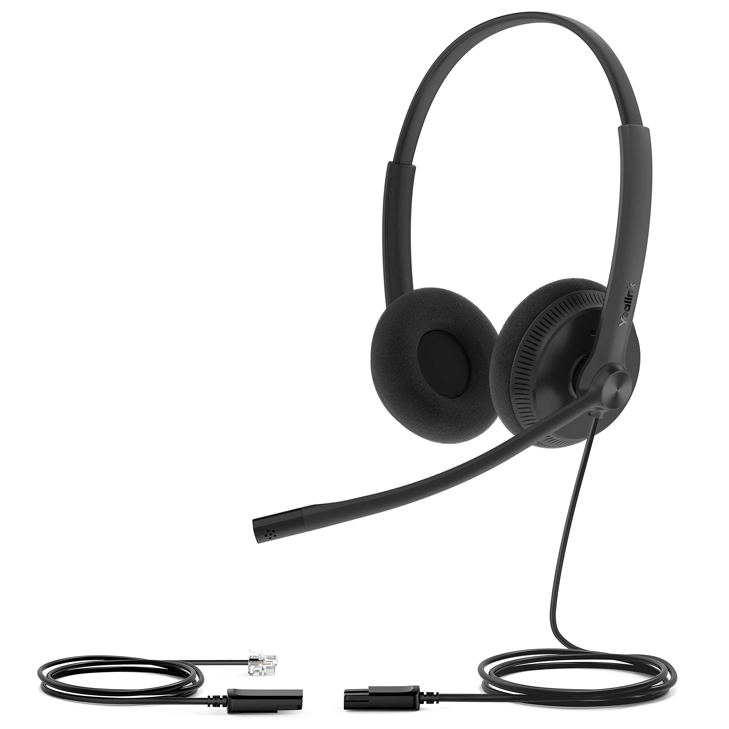 Yealink YHS34 Lite Dual Telephone Headset with RJ9 Jack Phone Headset with Microphone Noise Canceling, Compatible Poly Snom Desk Landline Phones (2.1m Cable) YHS34 Dual - RJ9 Headset Sponge Earpad - Image 7