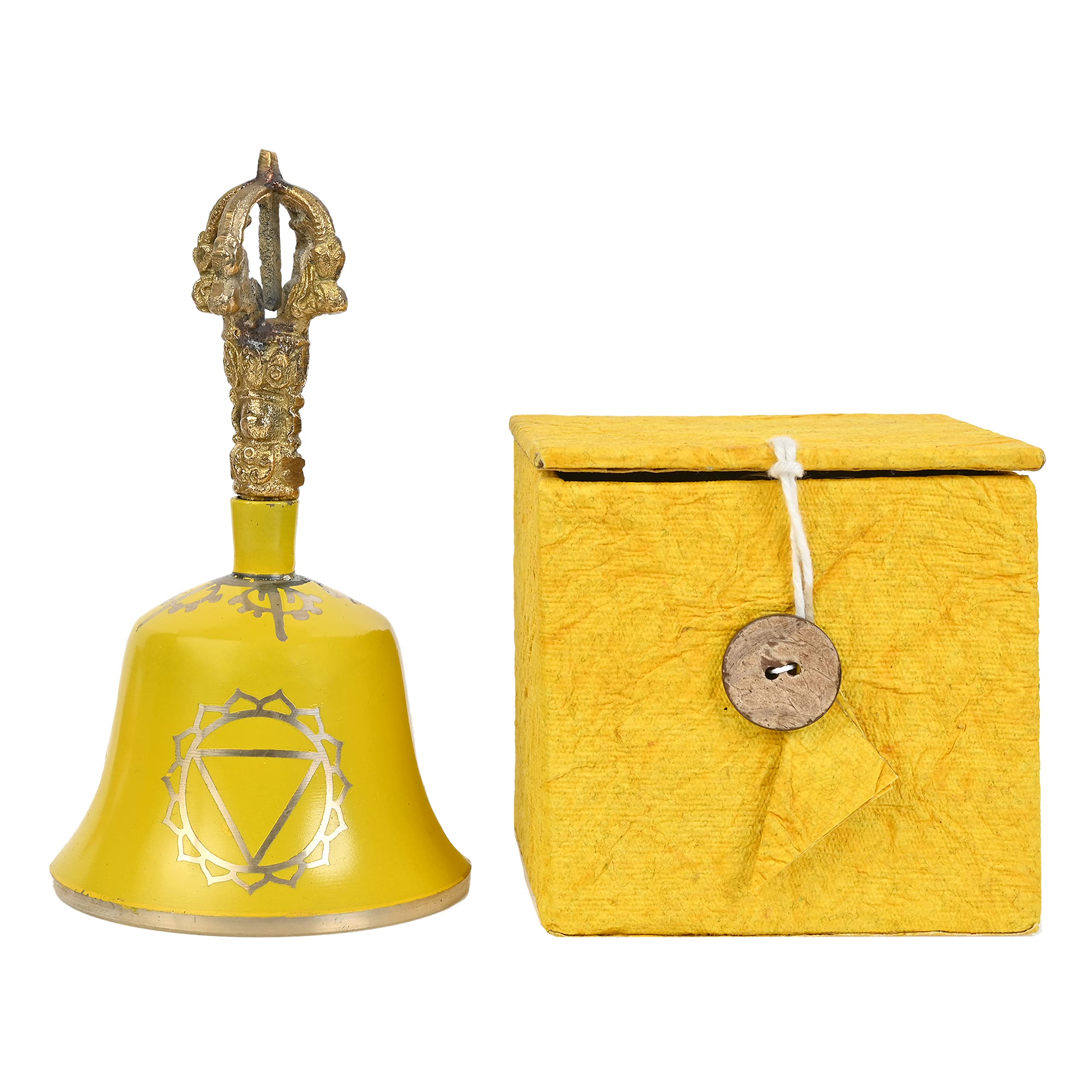 Yellow Solar Plexus Tibetan Bell (Note G) - 5.5 Inches H x 3 Inches D - Chakra Meditation Harmony Solar Plexus Yellow - Image 2