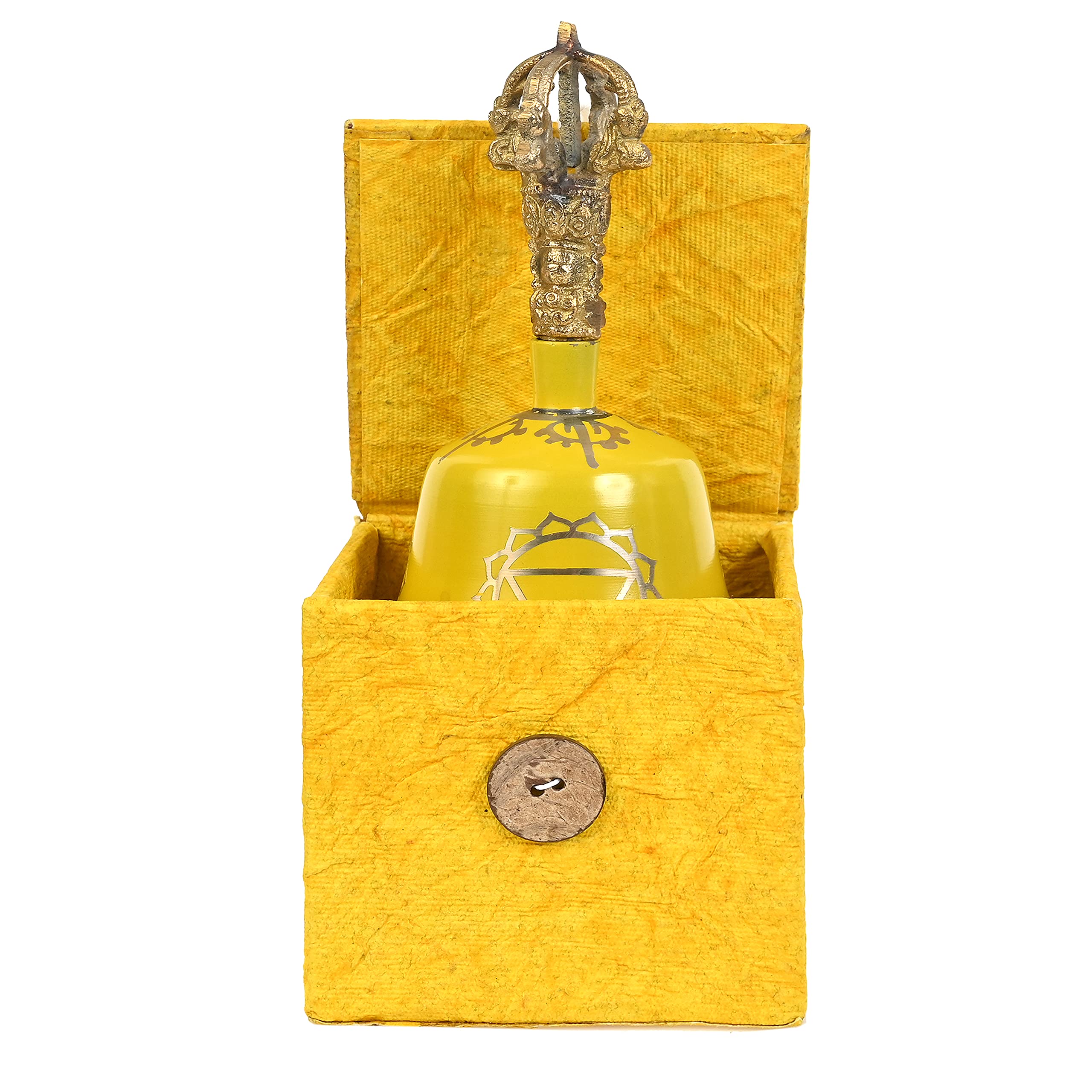 Yellow Solar Plexus Tibetan Bell (Note G) - 5.5 Inches H x 3 Inches D - Chakra Meditation Harmony Solar Plexus Yellow - Image 3