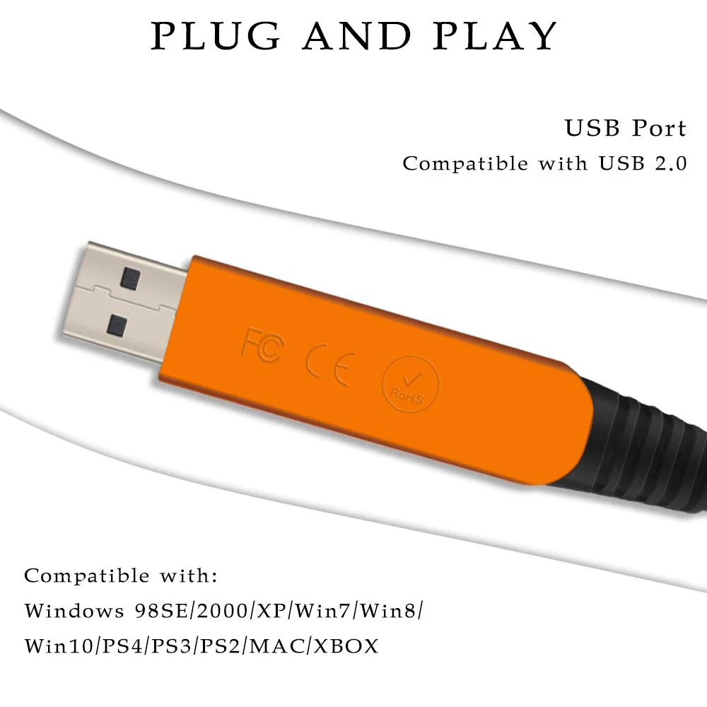 YESPURE USB Guitar Cable 10Ft, USB Guitar Interface Male to 6.35mm 1/4 inch Gold-Plated TS Mono Plug,Recording Cable Compatible with PC, Mac, Xbox, PS4, PS3,PS2 Black 2 - Image 6