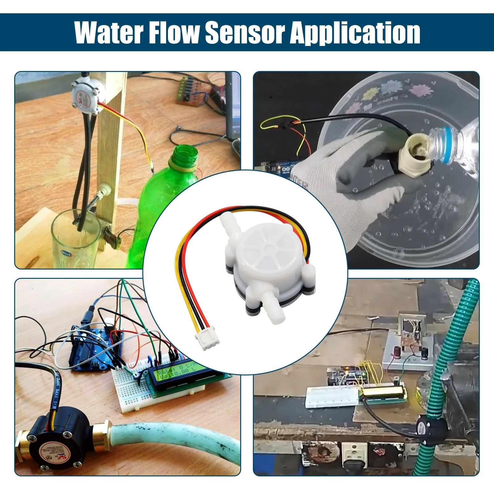 YF-S401 Water Flow Sensor Binghe YF-S401 DC 3.5-24V Hall Sensors 0.5-5L/min Flow Meter YF-S401 Flow Meter for Coffee Machines Suitable for Water Heaters, Card Machines - Image 3
