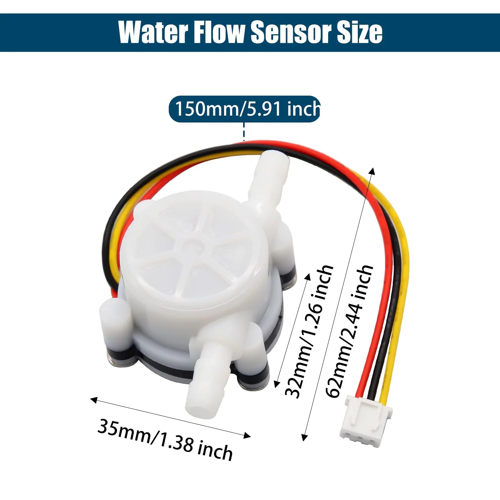 YF-S401 Water Flow Sensor Binghe YF-S401 DC 3.5-24V Hall Sensors 0.5-5L/min Flow Meter YF-S401 Flow Meter for Coffee Machines Suitable for Water Heaters, Card Machines - Image 6