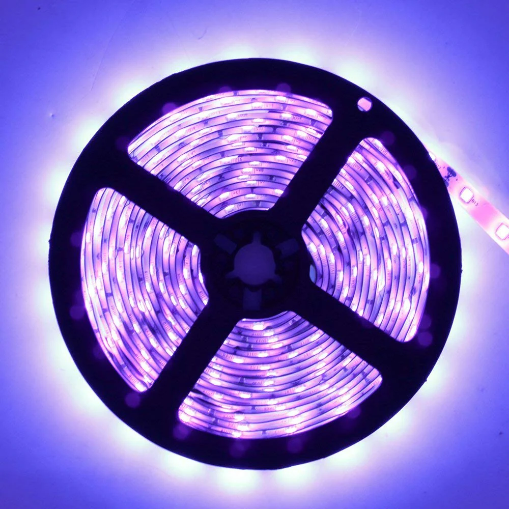 YGS-Tech Super Bright 60 Watts UV Black Light LED Strip, 16.4FT/5M 3528 300LEDs 395nm-405nm Non-Waterproof Blacklight with Power Supply, for Night Fishing, Black Party 60Watts - Image 7