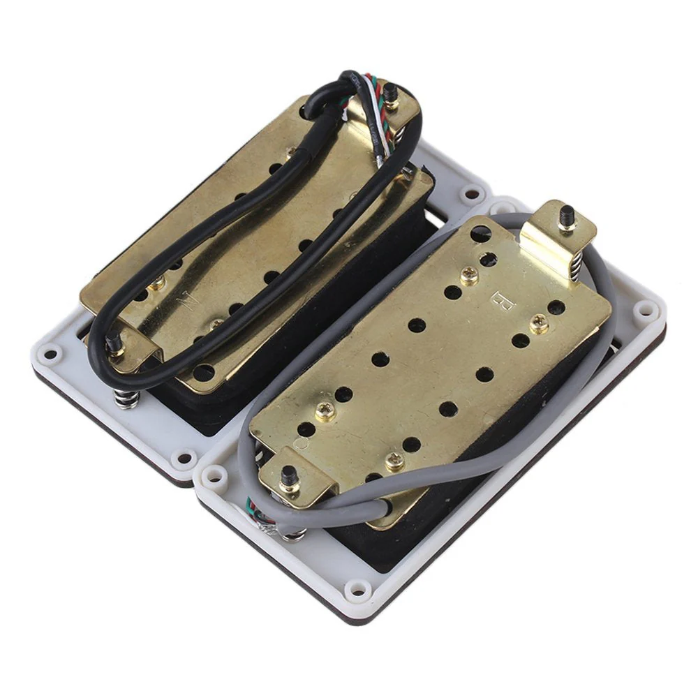 Yibuy 50/52mm Rose Wood Electric Guitar Pickups & Black Screws & Wrench Set of 2 - Image 2