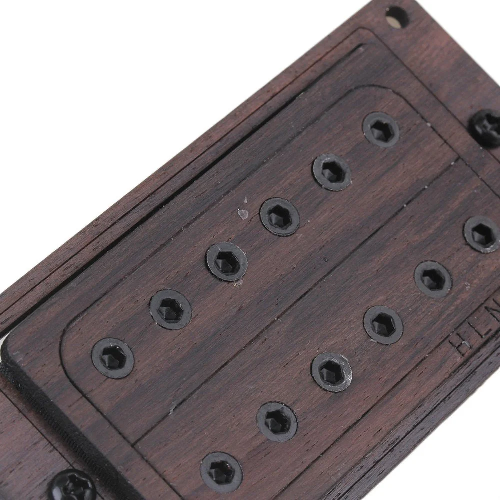 Yibuy 50/52mm Rose Wood Electric Guitar Pickups & Black Screws & Wrench Set of 2 - Image 4