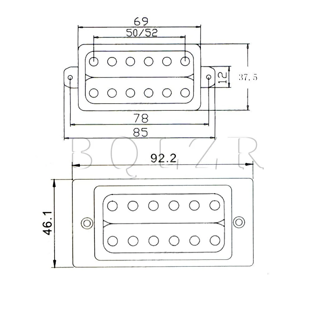 Yibuy 50/52mm Rose Wood Electric Guitar Pickups & Black Screws & Wrench Set of 2 - Image 7