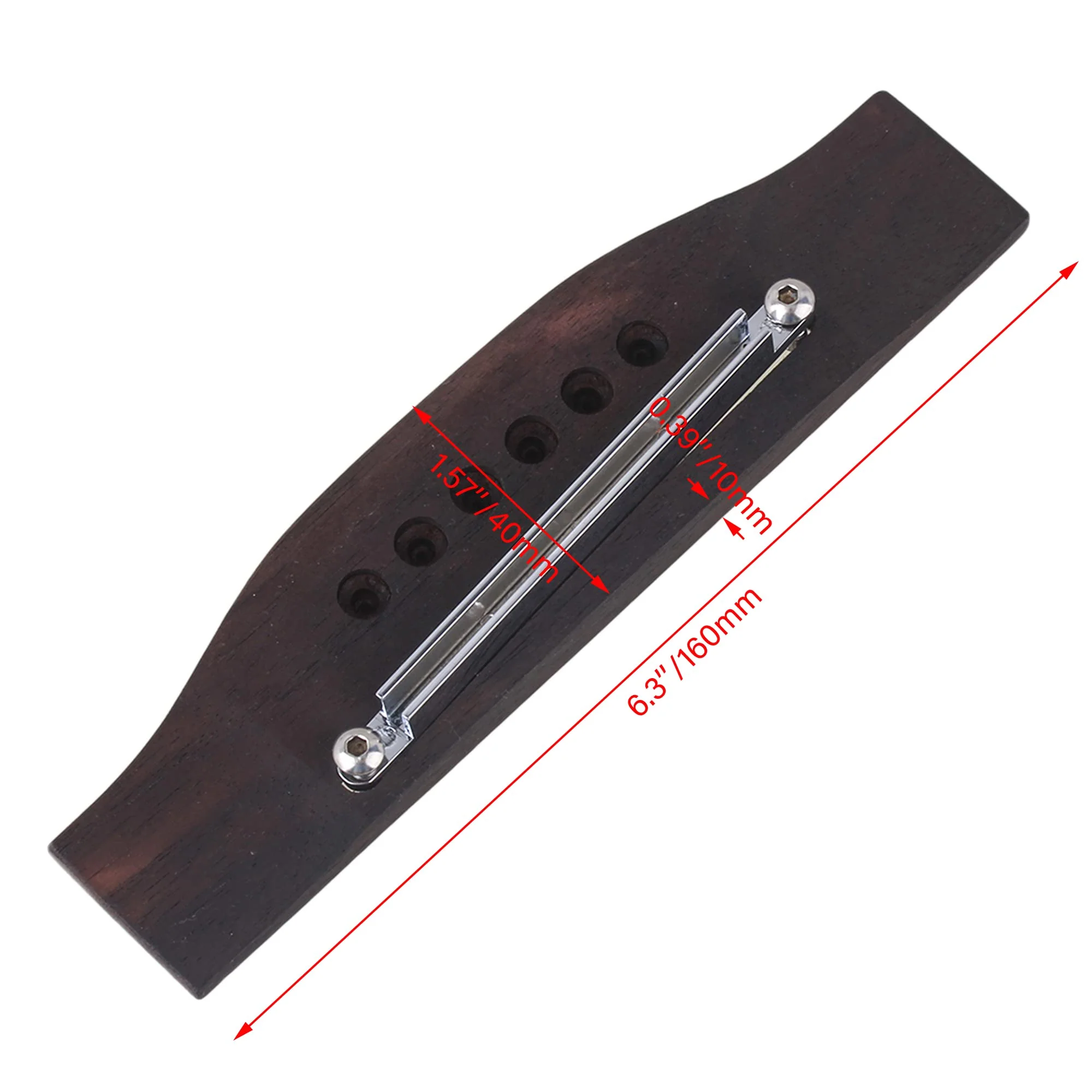 Yibuy 6 String Acoustic Guitar Rosewood Bridge & Saddle Nut & Adjustable Shaft Set - Image 3