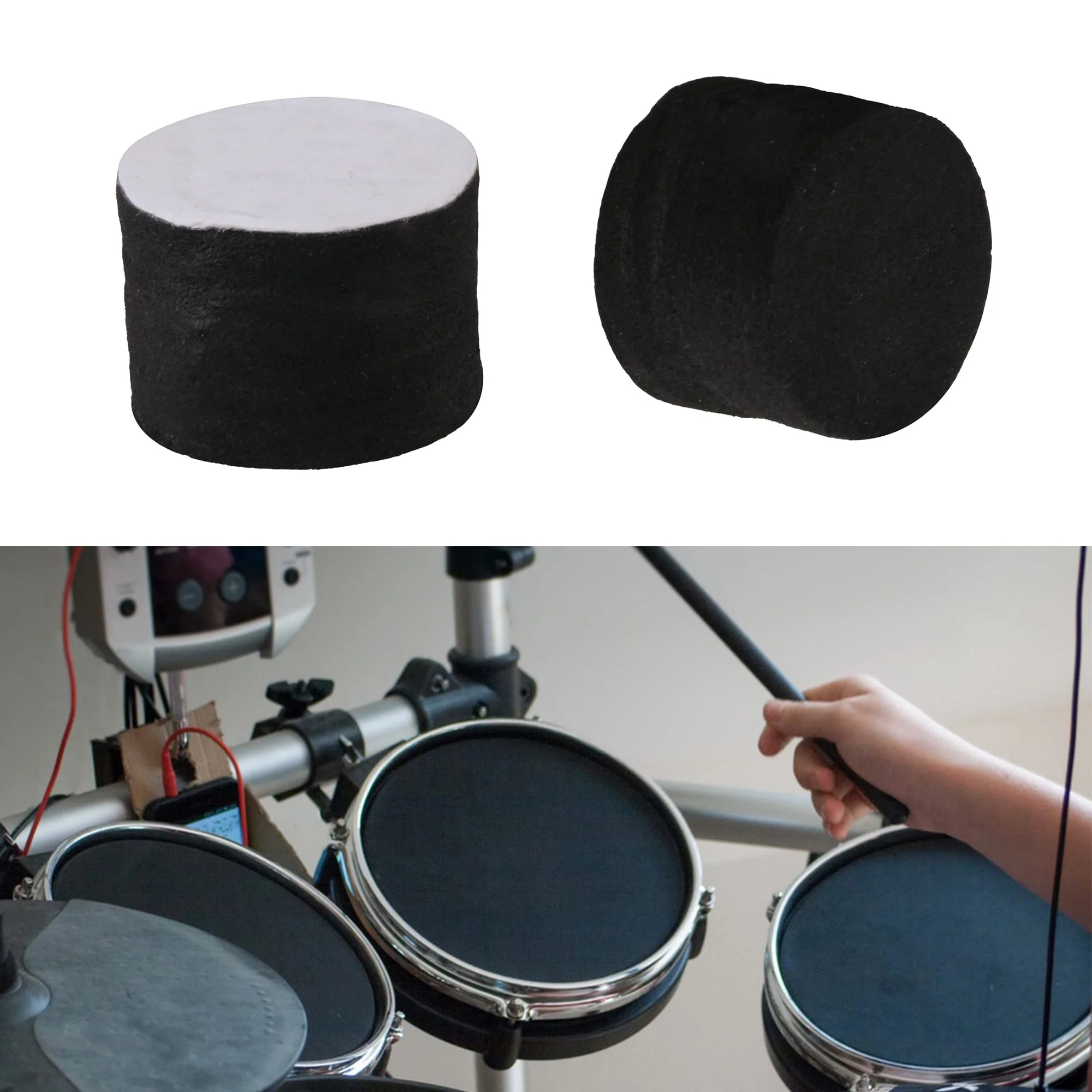 Yibuy Electronic Drum Piezo Trigger Cone Cylinder Black Foam Parts Kit Pack of 10 - Image 6