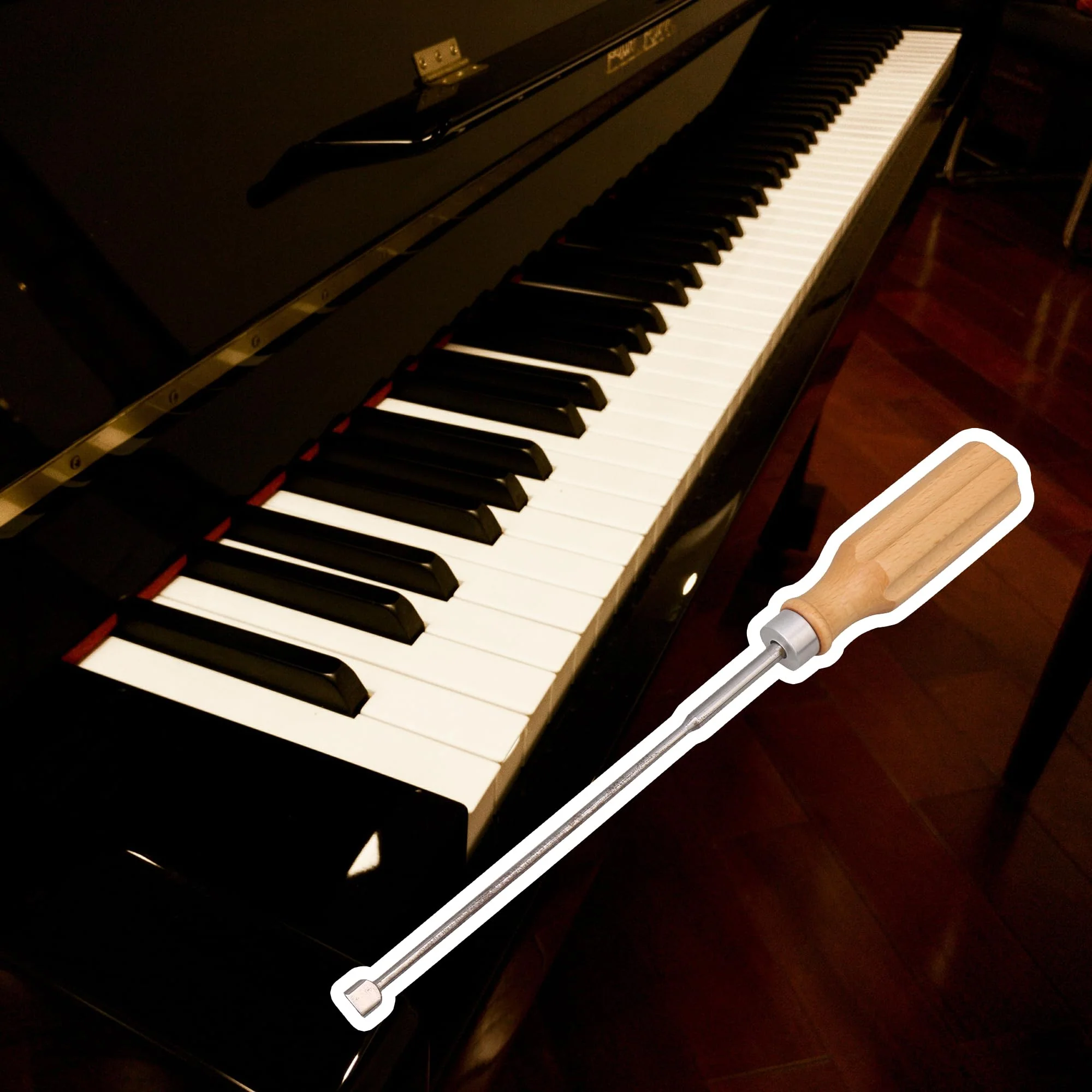 Yibuy Piano Functional Adjustable Wrench Piano Tuning Tool Silver - Image 2