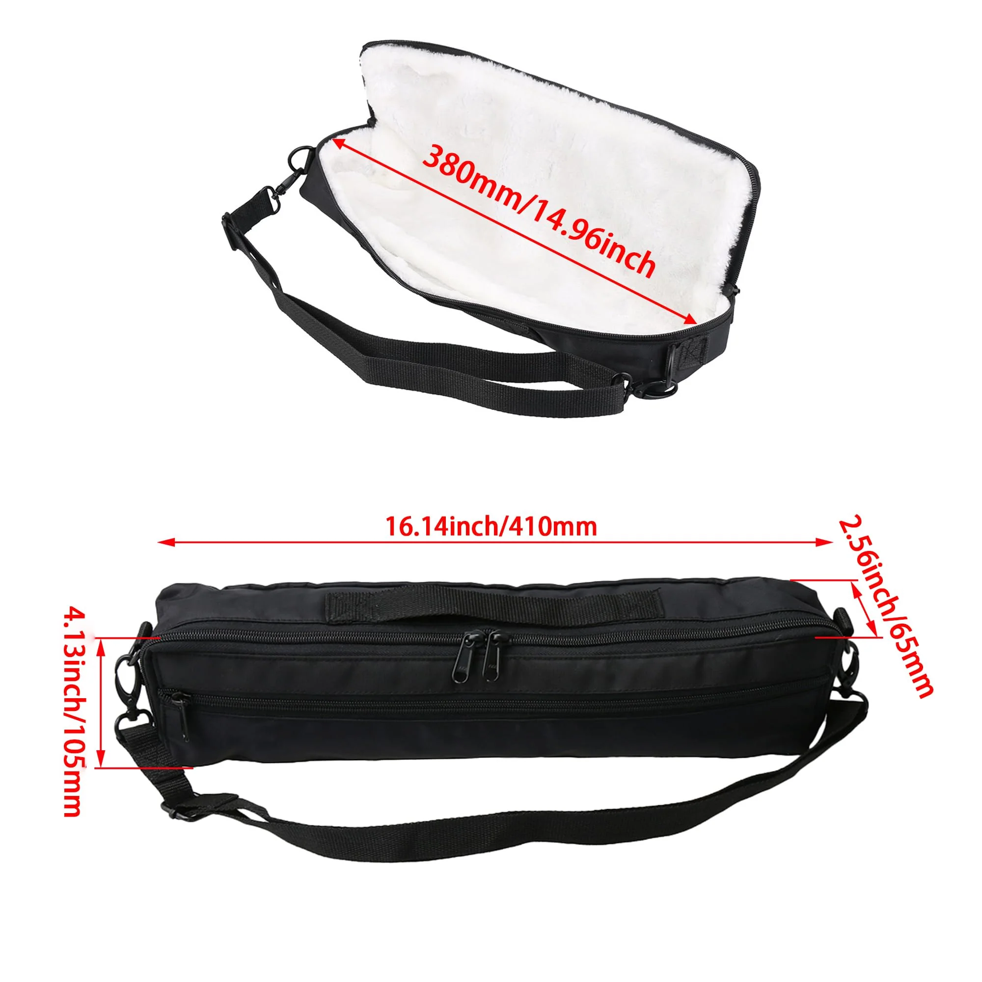 Yibuy Portable Flute Case Bag Adjustable Strap Flute Gig Bag Box Shoulder Strap Padded Carrying Bag for 16-hole Flute - Image 5