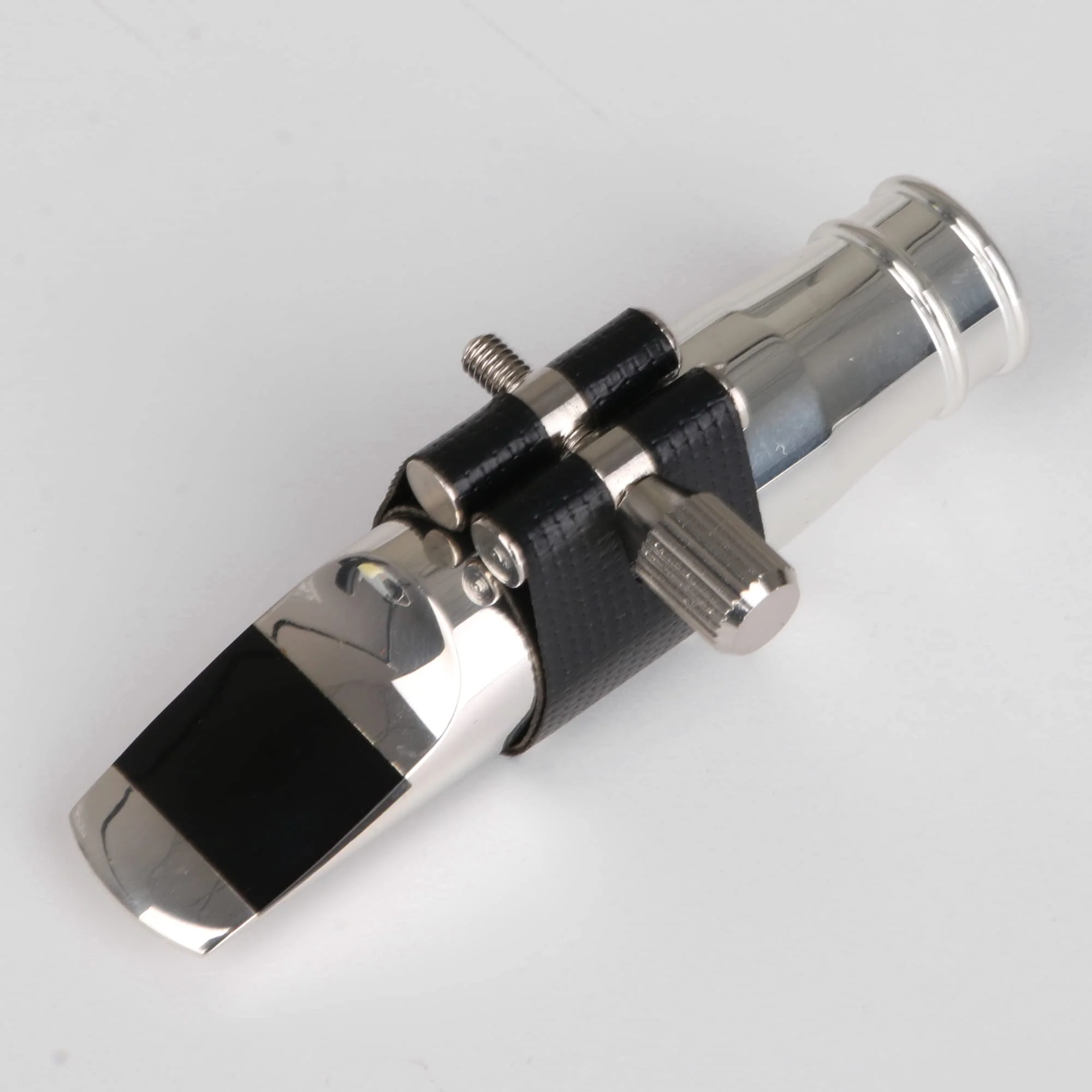 Yibuy Silver Jazz E-flat Alto Saxophone Mouthpiece 7# PU and Leather Cap 90 x 36 mm - Image 6