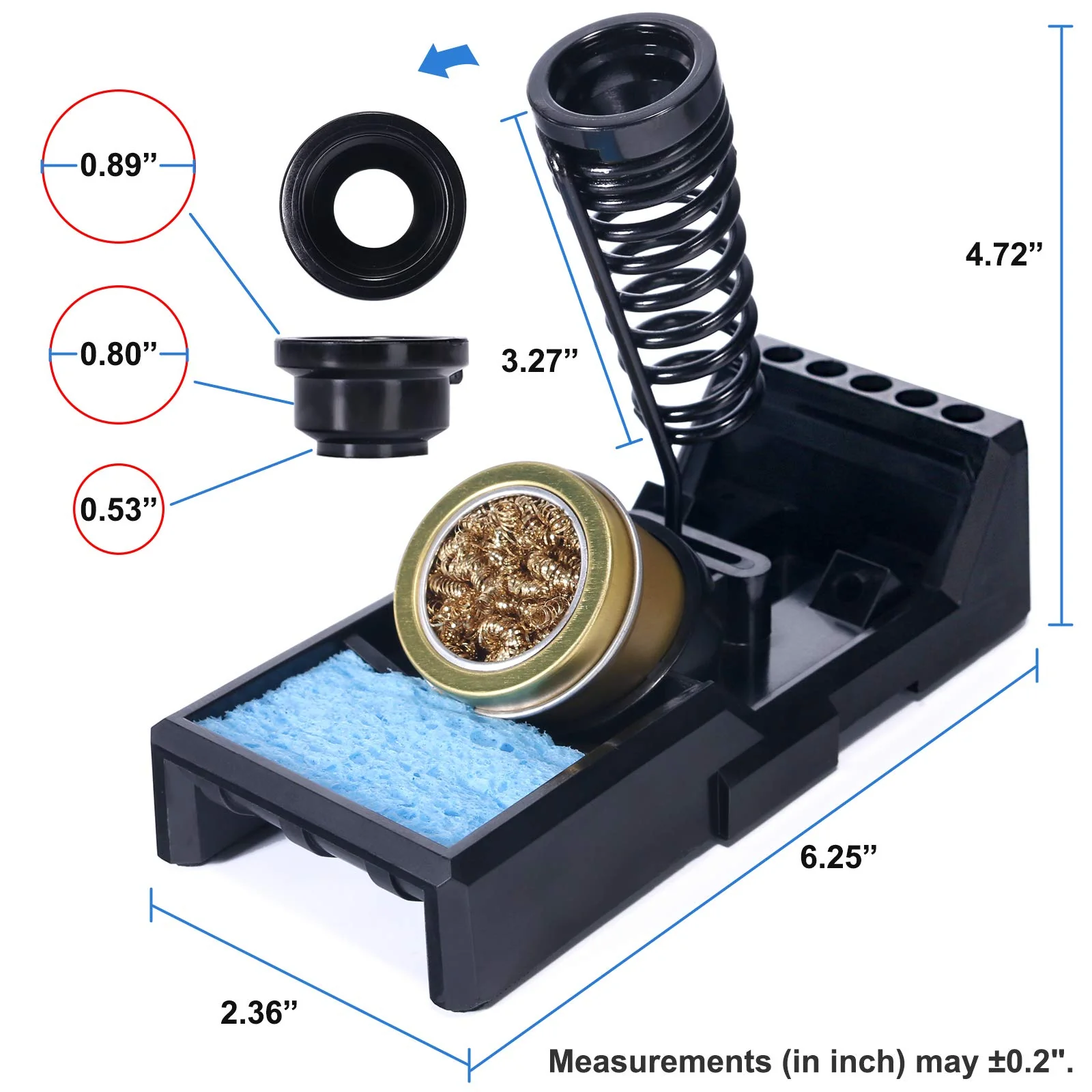 YIHUA X-4 Premium Soldering Iron Holder with Brass Wool, Cleaning Sponge and Soldering Tip Slots - Image 2