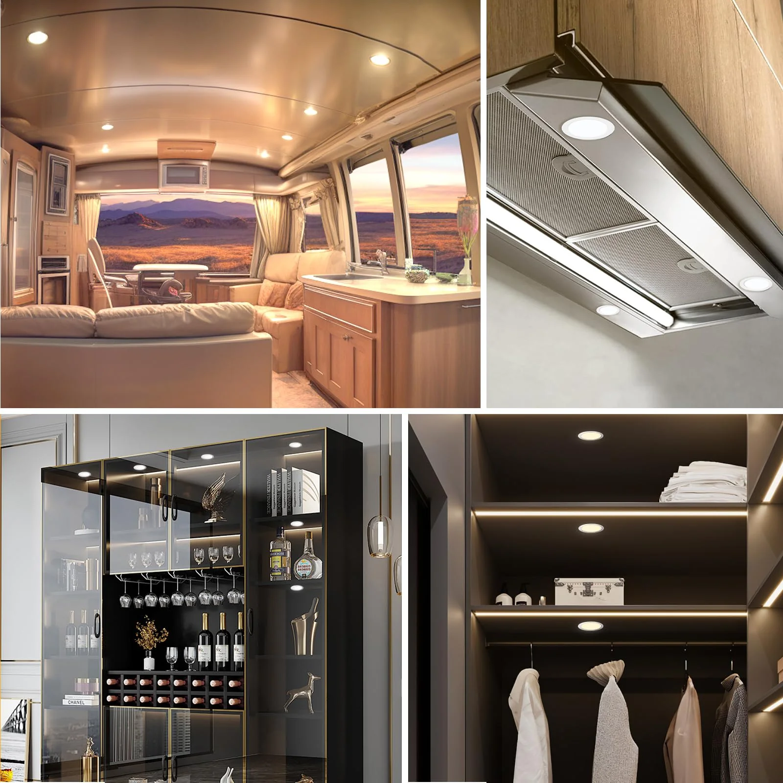 YindaLux Recessed Spotlight LED 12 V 4000 K Neutral White LED Spot Dimmable 3 W Recessed Spotlights 55-58 mm Hole Size Recessed Lights for Caravans Kitchen Wardrobe Aluminium Chrome Set of 3 4000K 3 Stück - Image 6