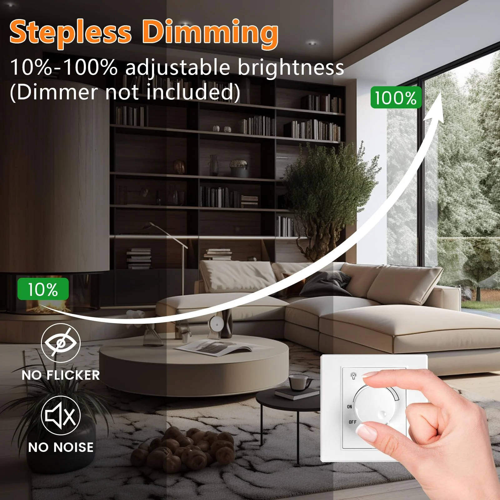 YindaLux Recessed Spotlight LED 230 V Dimmable Swivelling Recessed Spotlights 5 W IP44 LED Spot 68-80 mm Hole Size Ceiling Spotlights Warm White Neutral White Cool White Recessed Lights for Bathroom Black 6 Stück-120°Abstrahlwinkel - Image 3