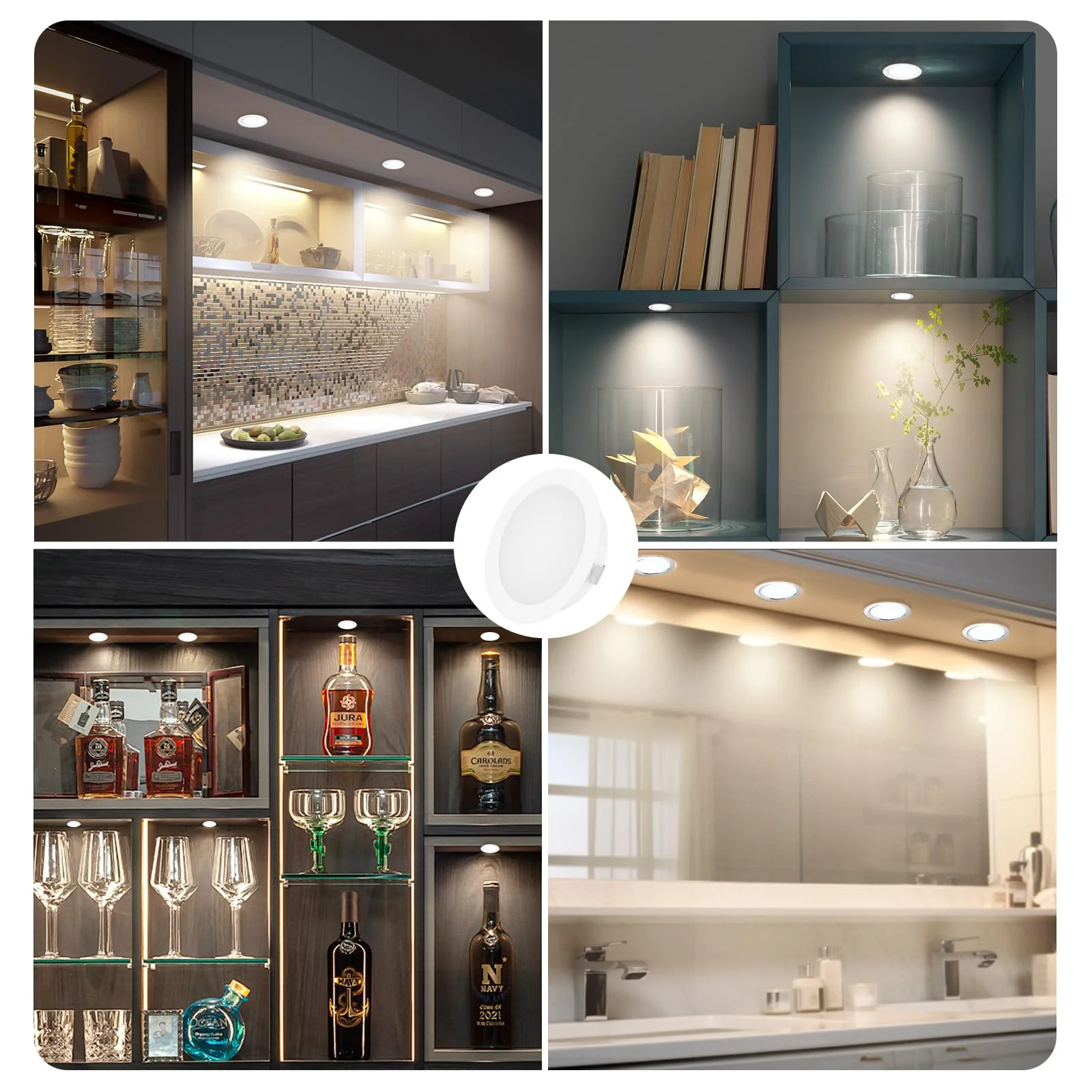 YindaLux Set of 3 LED Recessed Spotlights 230 V 3 W 3000 K Warm White 4000 K Neutral White 6000 K Cool White LED Spot Ultra Flat 300 LM Bore Hole 55-58 mm and 15 mm Flat IP44 Recessed Furniture 3 pieces - Image 8