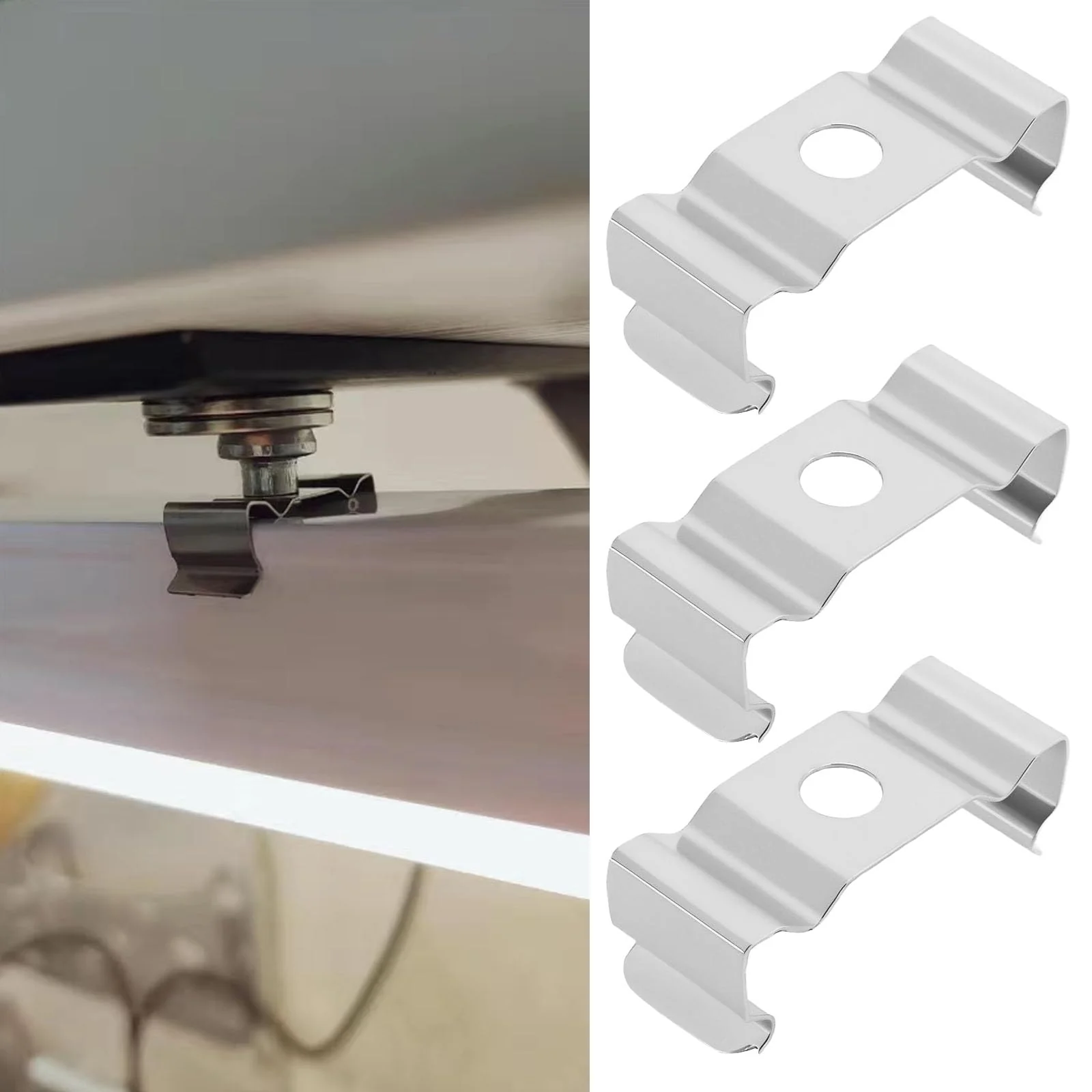 YINETTECH 50pcs 23mm T5 LED Bulb Clips Holder for Lamp Holder LED Ceiling Light with Aluminium Channels - Image 3