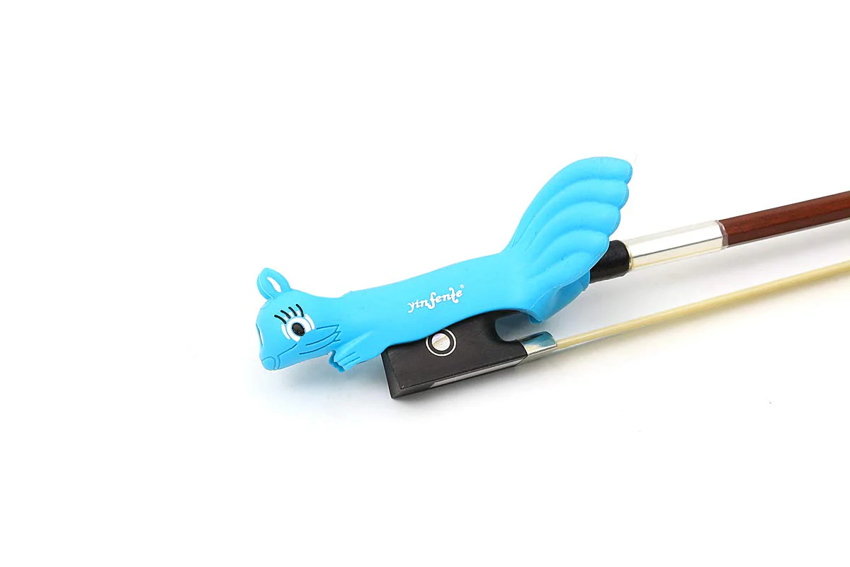 Yinfente 1pc Hold Violin Bow Holder Hold Violin/Viola Bow Teaching Aid Violin Bow Grip Learn Violin Beginner Corrector Bow Straightener Soft protect finger blue - Image 3