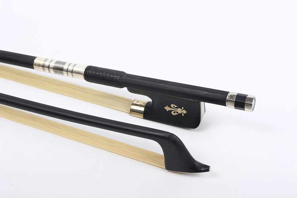 Yinfente 4/4 Cello Bow Carbon Fiber Fluer-de-lys Inlay Full size Well Balanced Natural Horse Hair Cello parts (4/4) - Image 2
