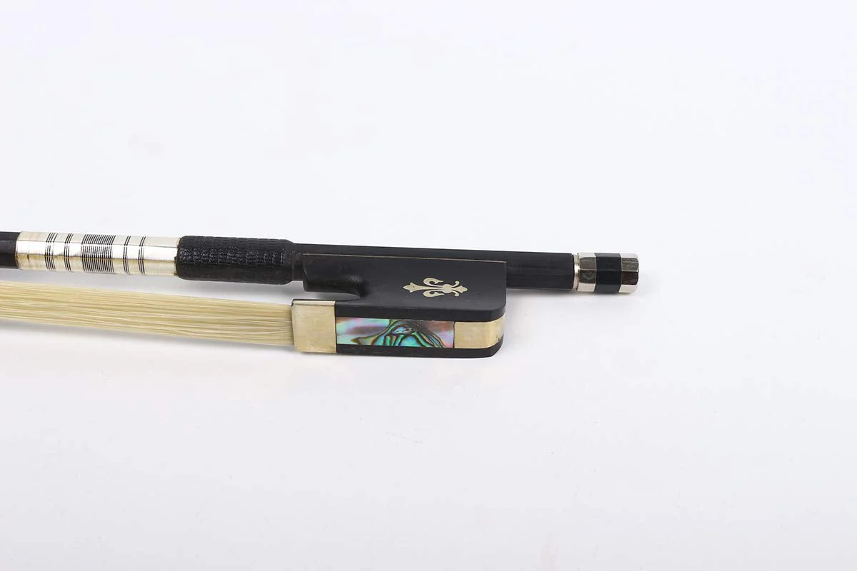 Yinfente 4/4 Cello Bow Carbon Fiber Fluer-de-lys Inlay Full size Well Balanced Natural Horse Hair Cello parts (4/4) - Image 3