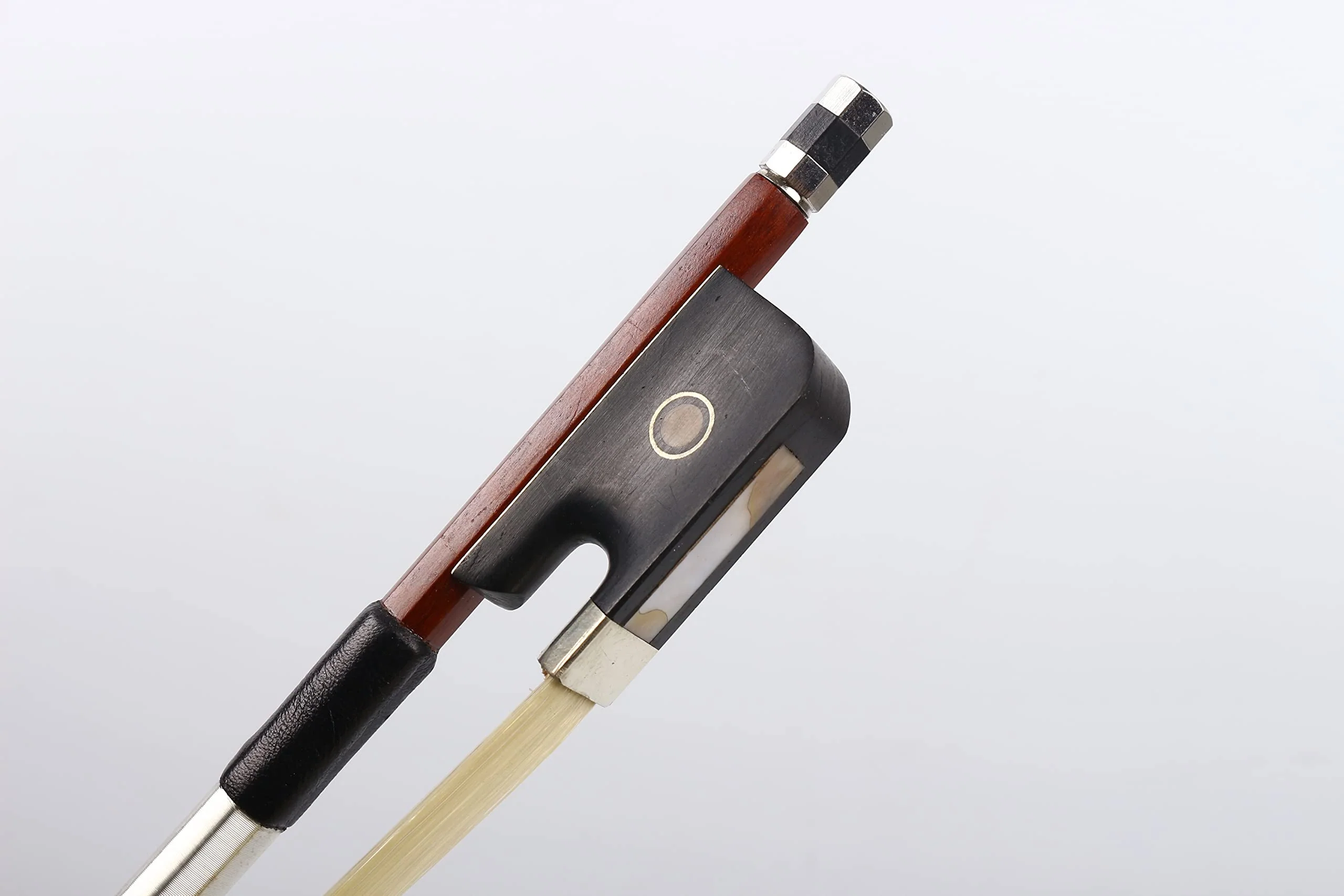 Yinfente 4/4 Cello Bow Full Size Bows Brazilwood Natural Mongolian Bow Hair Ebony Frog Straight (4/4) - Image 5