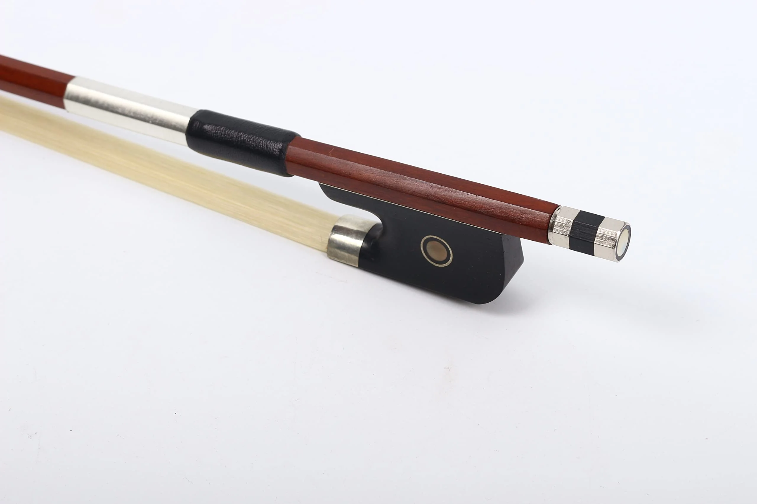 Yinfente 4/4 Cello Bow Full Size Bows Brazilwood Natural Mongolian Bow Hair Ebony Frog Straight (4/4) - Image 8