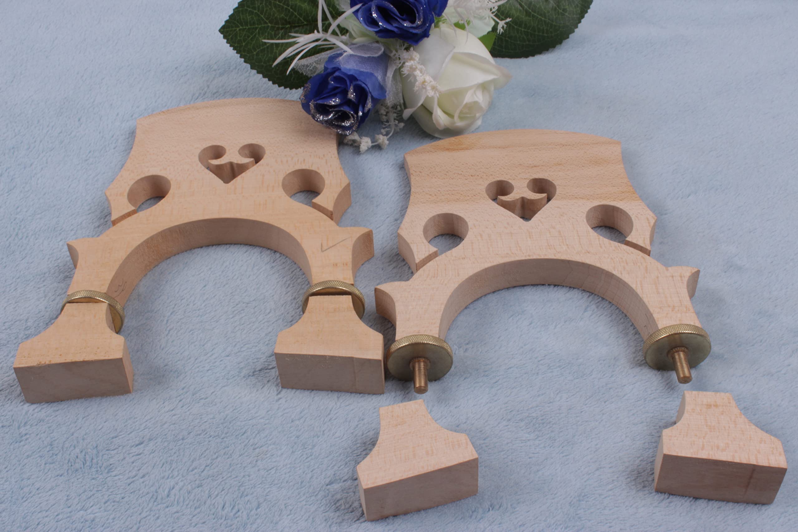 Yinfente Upright Bass Bridge Adjustable Height Maple Wood bass Bridges Upright bass Parts repair set up Double bass adjustable-bridge - Image 4