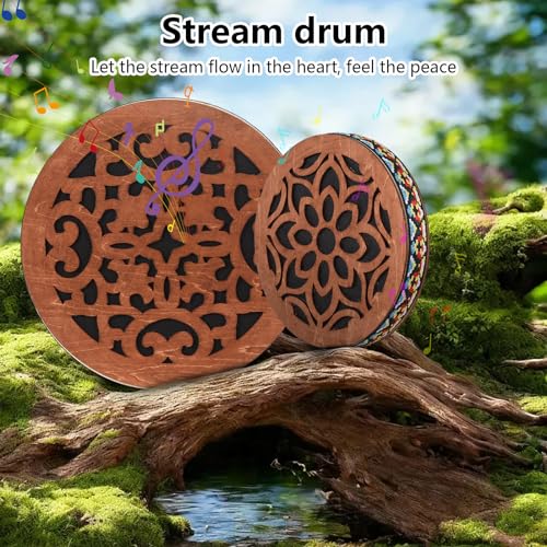 Yinhing Stream Drum, Birch Hand Drum, 8-inch, Onomatopoeia Music, Portable, Handcrafted Authenticity, Artistic Design - Image 2