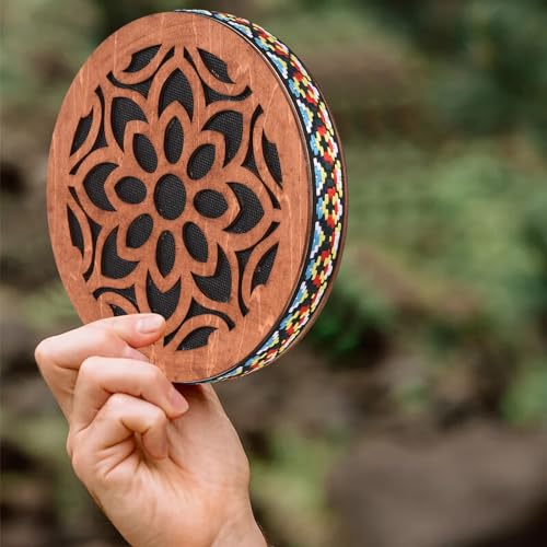 Yinhing Stream Drum, Birch Hand Drum, 8-inch, Onomatopoeia Music, Portable, Handcrafted Authenticity, Artistic Design - Image 6