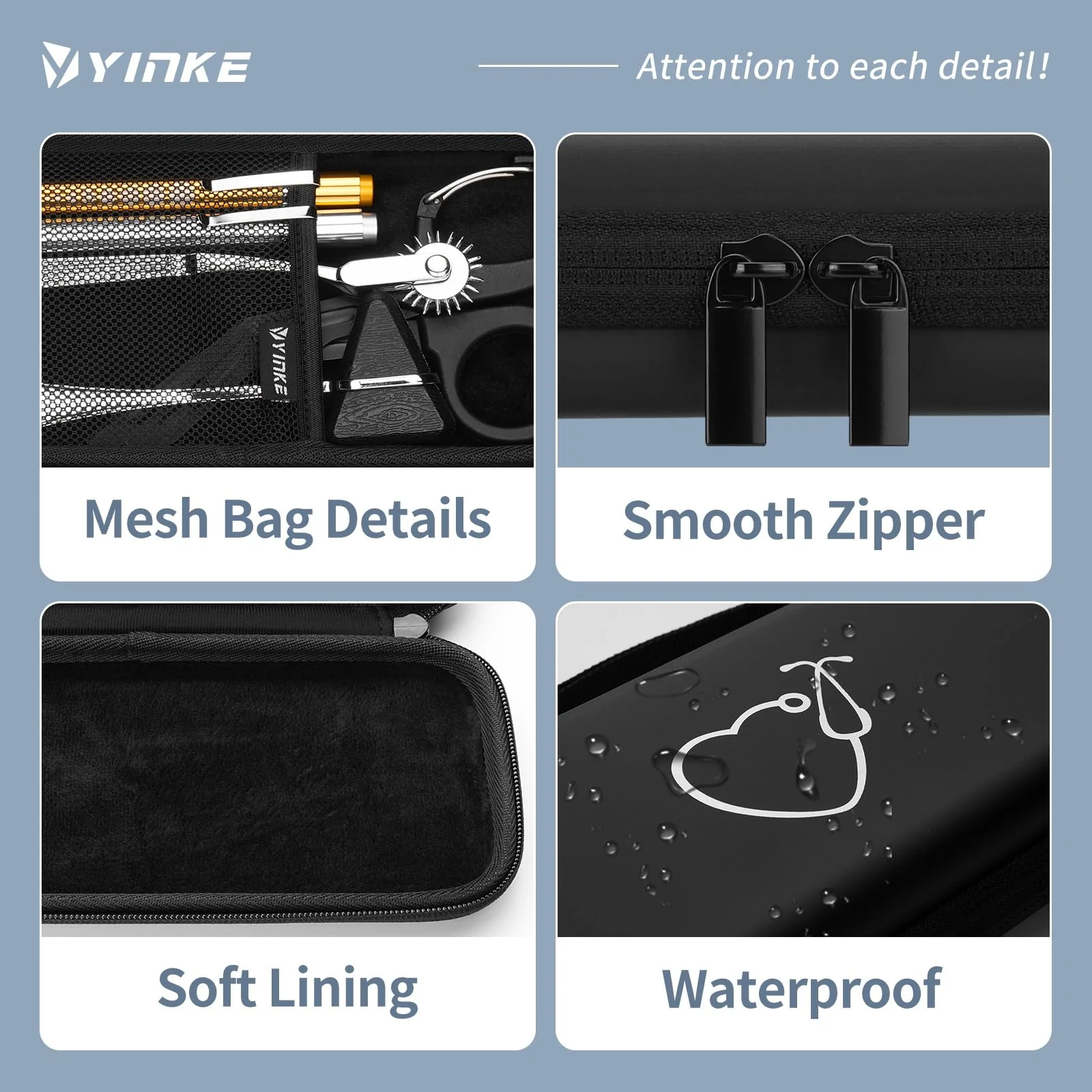 Yinke Stethoscope Bag for 9M Littmann/MDF/ADC Stethoscope Nurse Accessory for Emergency Paramedics Small and Portable Shockproof for Travel Fits Medical Scissors Reflex Hammer Pen Light Black Optimization - Image 3