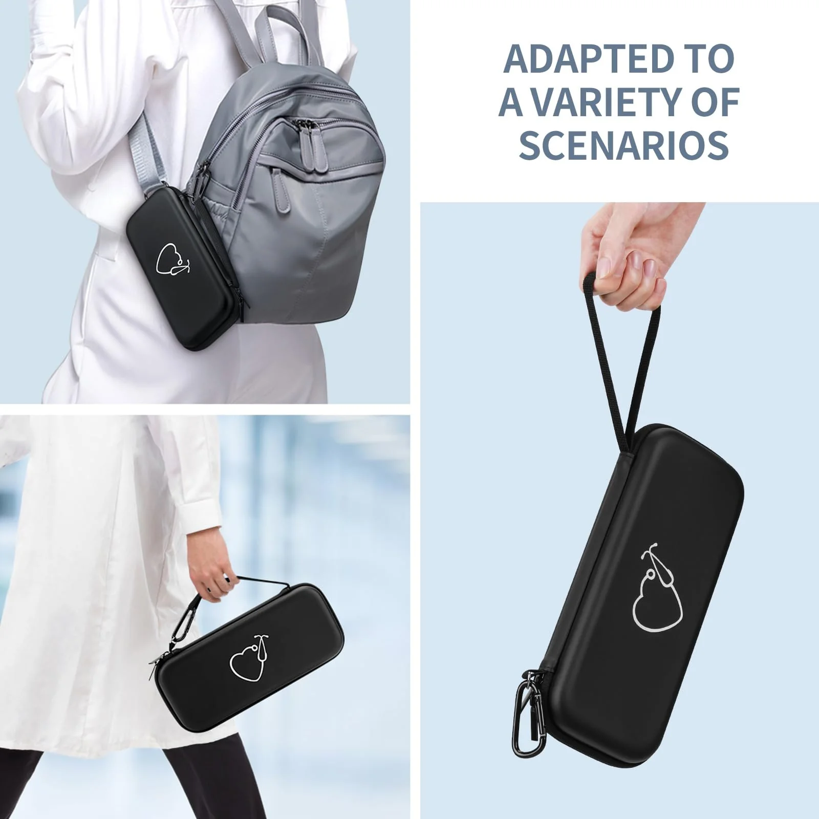 Yinke Stethoscope Bag for 9M Littmann/MDF/ADC Stethoscope Nurse Accessory for Emergency Paramedics Small and Portable Shockproof for Travel Fits Medical Scissors Reflex Hammer Pen Light Black Optimization - Image 5