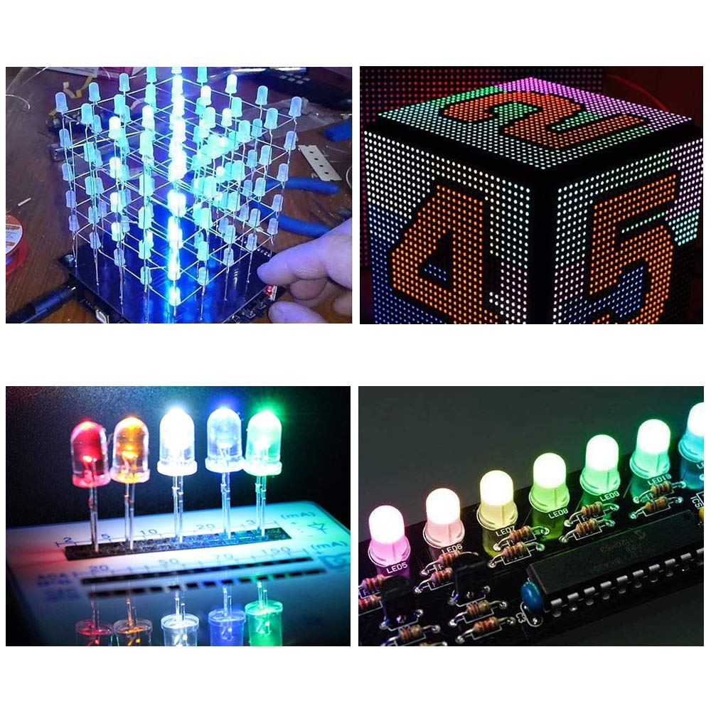 YIXISI 400 Pieces 5 mm LED Light Emitting Diode Set, Round Head LED, 5 Colours (80 Pieces of Each Colour), White, Red, Yellow, Green, Blue 5mm-400 - Image 3
