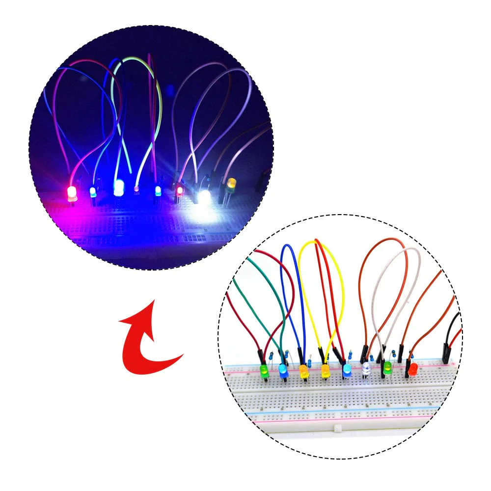 YIXISI 400 Pieces 5 mm LED Light Emitting Diode Set, Round Head LED, 5 Colours (80 Pieces of Each Colour), White, Red, Yellow, Green, Blue 5mm-400 - Image 4