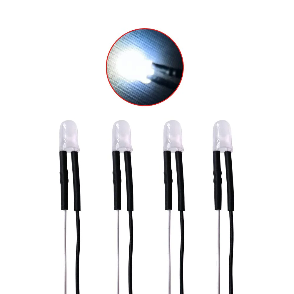 YIXISI Pack of 100 Pre-Wired LED, 12 V 5 mm Prewired Diode Light, Diffuse Emitting Light Diode Multi Colours Assorted Light, 20 cm (White) Cool White-100 - Image 3
