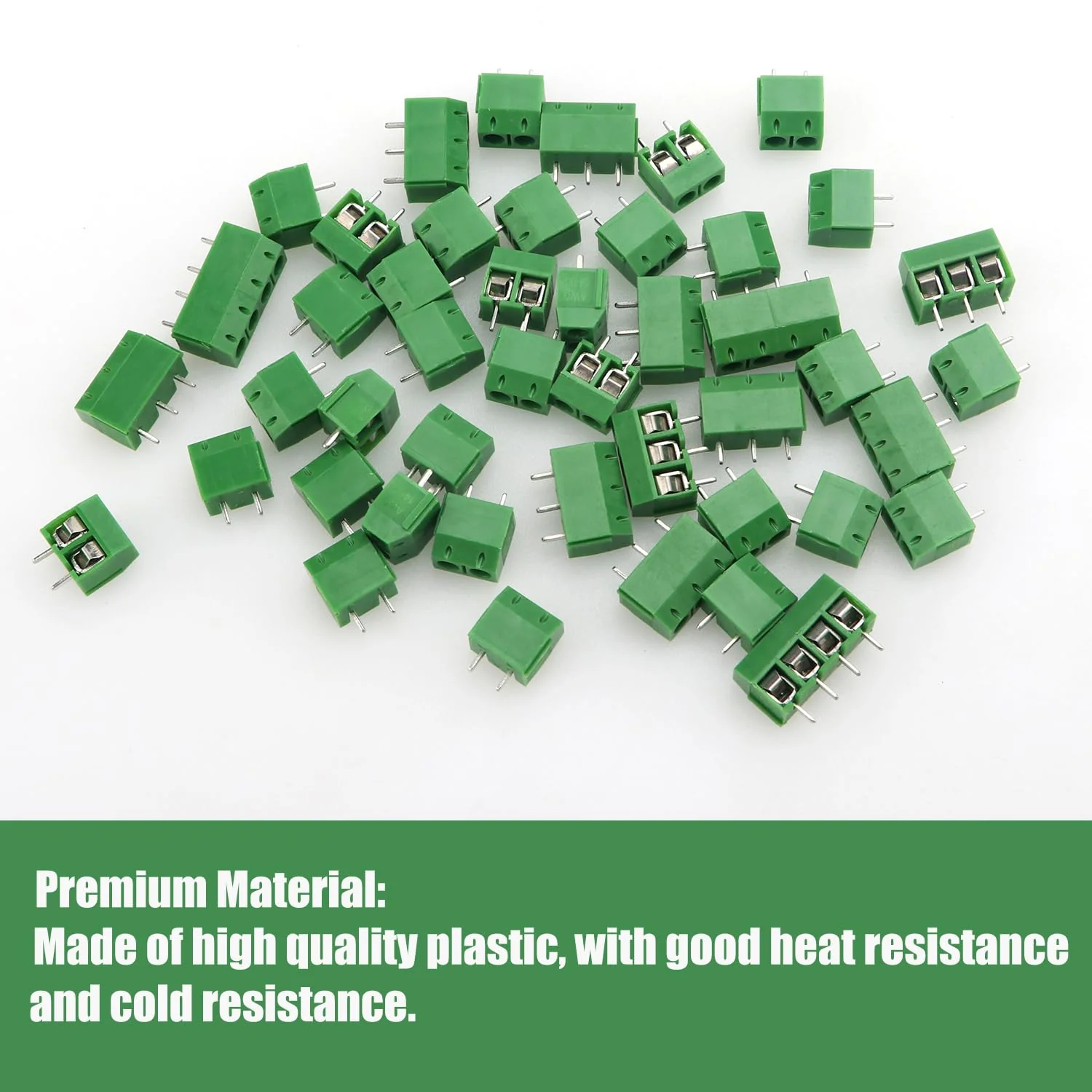 YIXISI PCB Mount Screw Terminal Block, 5 mm 2 Pin / 3 Pin / 4 Pin Screw Terminal Connector for Arduino DIY Project (85 x 2 Pin, 10 x 3 Pin, 5 x 4 Pin, Green) 2P+3P+4P - Image 3