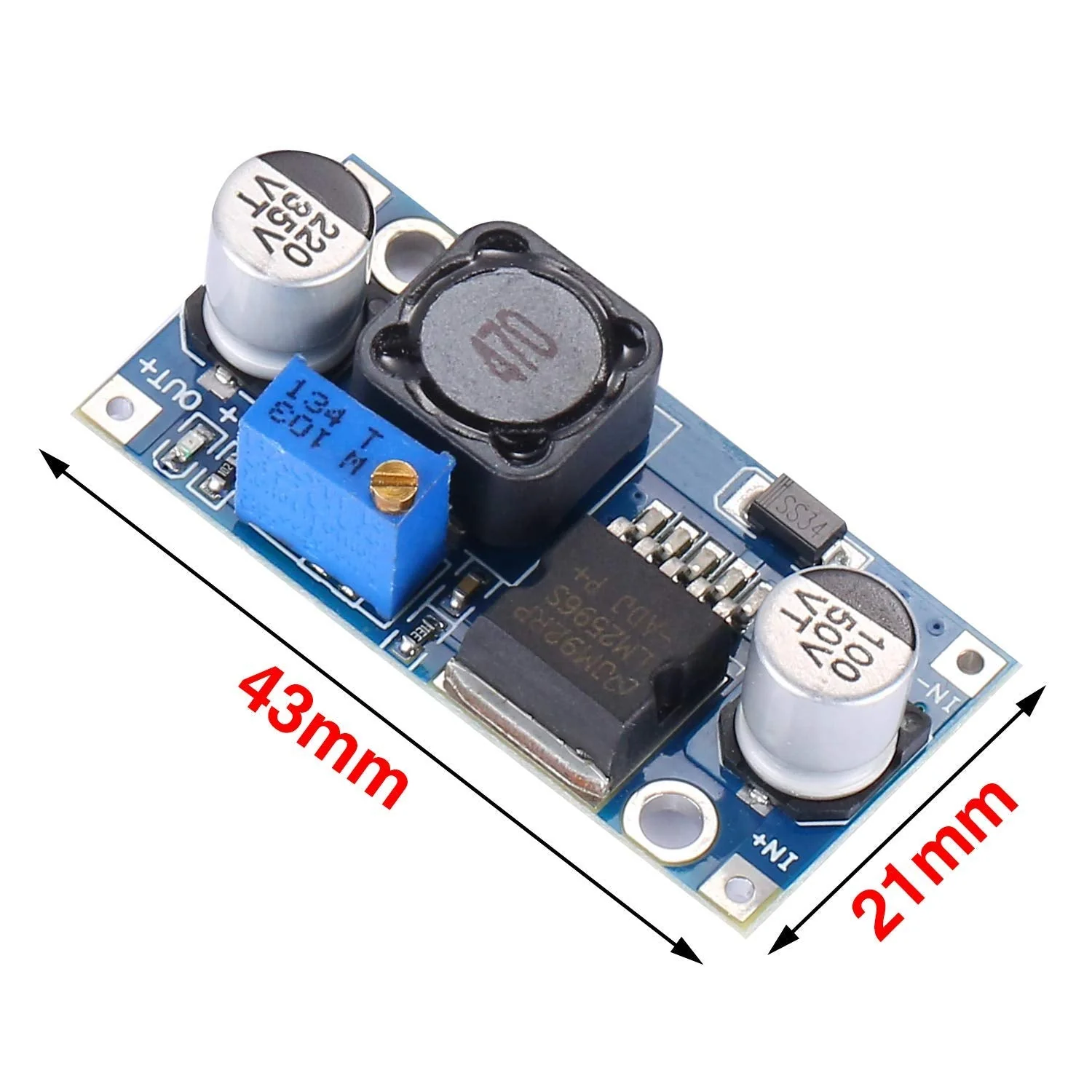 Yizhet LM2596 DC to DC Buck Converter, 3.0 - 40 V to 1.5 - 35 V Power Supply Step Down Module, Buck Converter Module, Down Converter, Adjustable Power Supply Buck Converter, Pack of 5 - Image 3