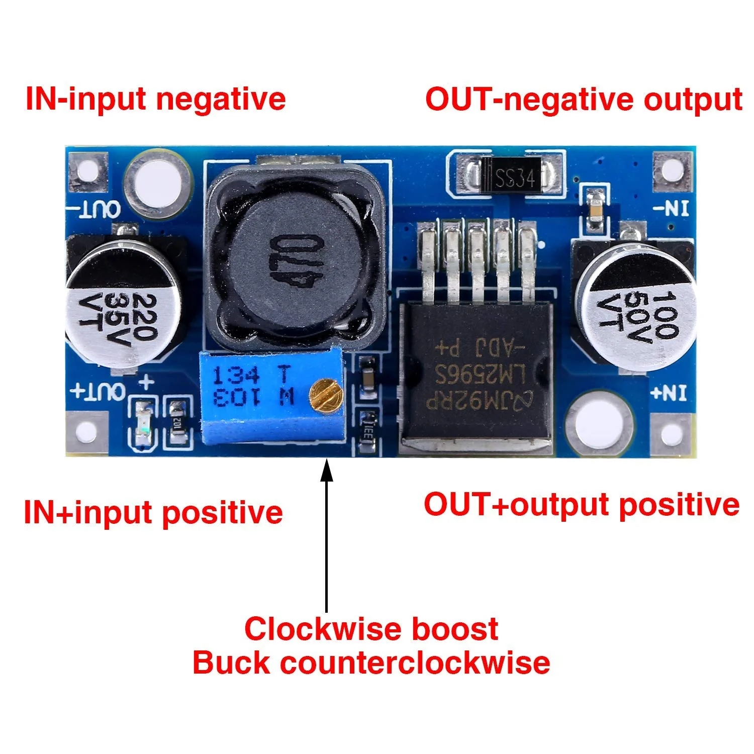 Yizhet LM2596 DC to DC Buck Converter, 3.0 - 40 V to 1.5 - 35 V Power Supply Step Down Module, Buck Converter Module, Down Converter, Adjustable Power Supply Buck Converter, Pack of 5 - Image 4
