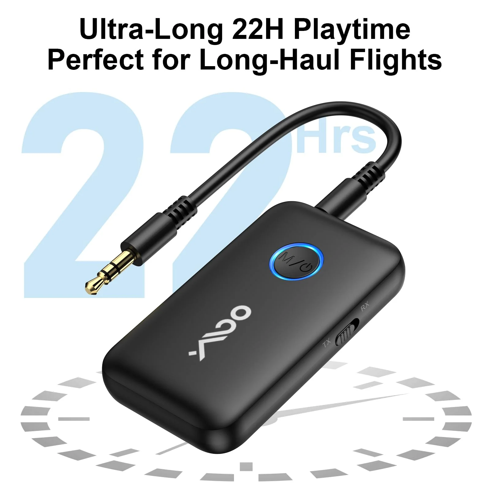 YMOO Airplane Bluetooth Adapter for AirPods, Bluetooth Transmitter Receiver for TV, with aptX Adaptive & Low Latency, 3.5mm Aux Wireless Audio Adapter for 2 Headphones, Airplane Travel Essentials - Image 7