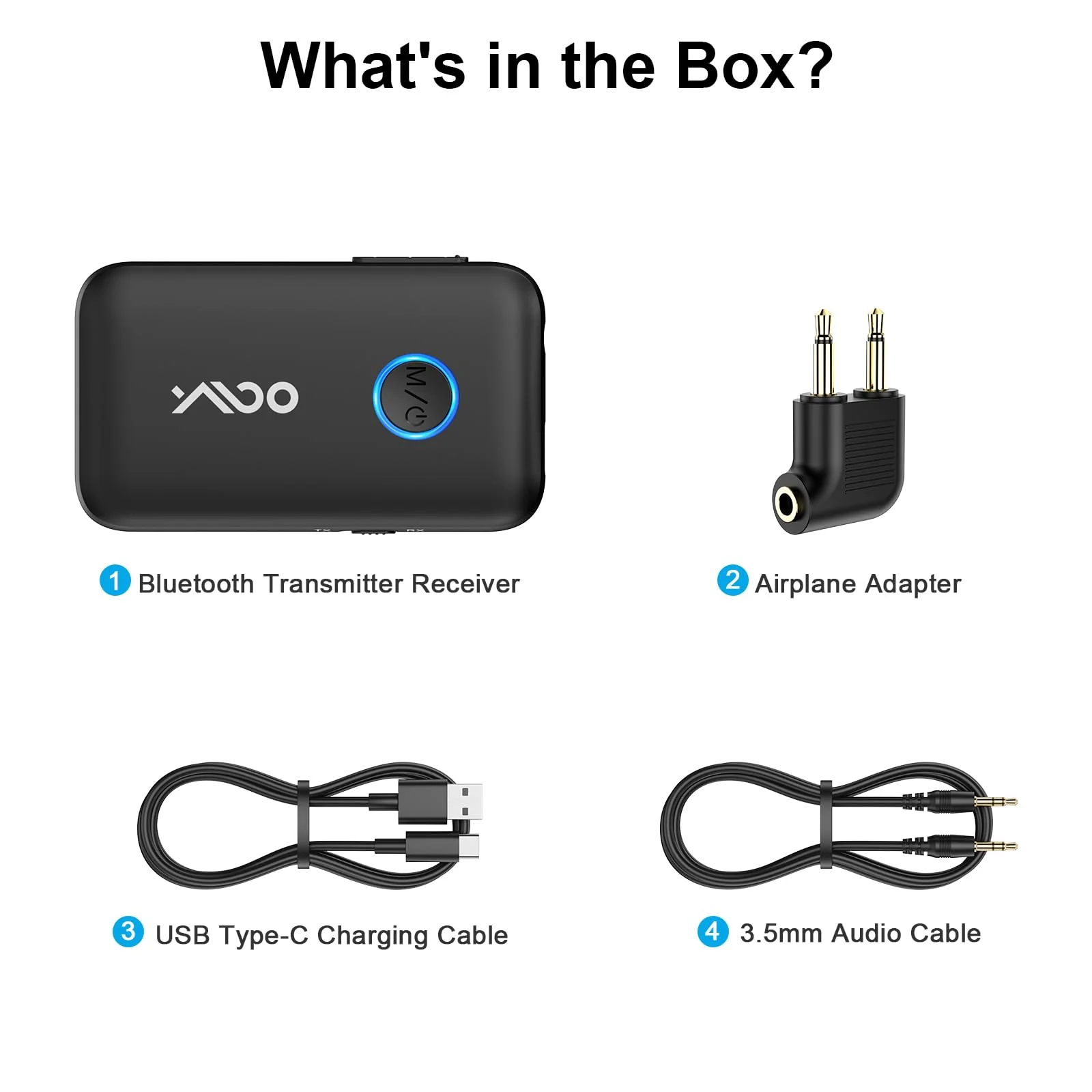 YMOO Airplane Bluetooth Adapter for AirPods, Bluetooth Transmitter Receiver for TV, with aptX Adaptive & Low Latency, 3.5mm Aux Wireless Audio Adapter for 2 Headphones, Airplane Travel Essentials - Image 9