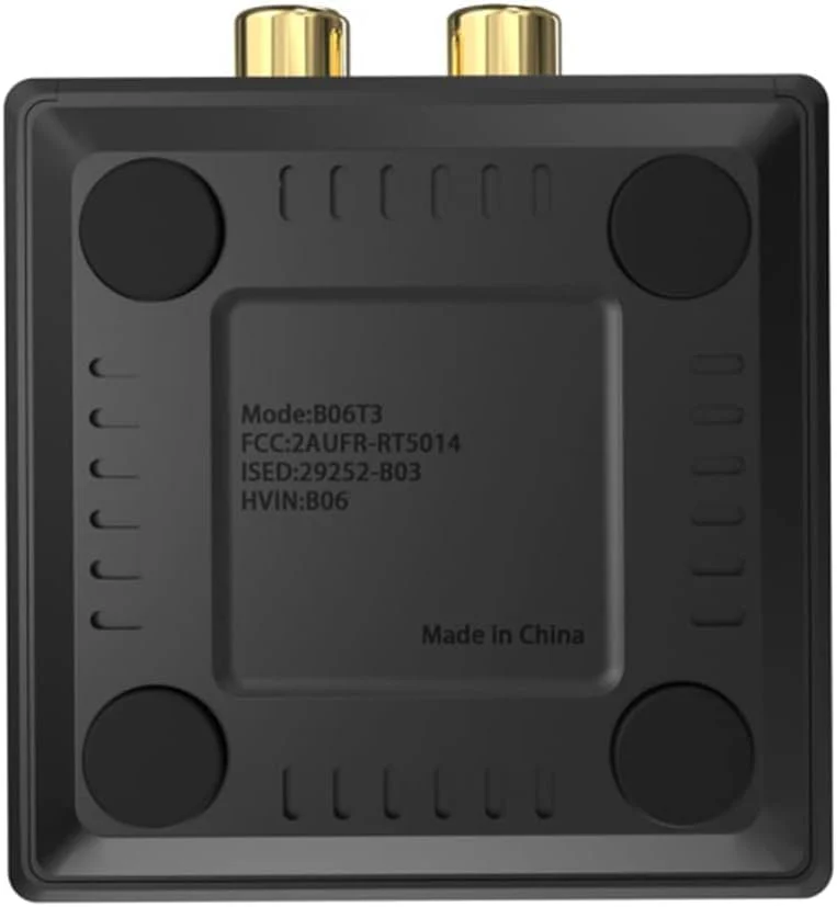 YMOO B06T3 Bluetooth 5.3 Receiver, 100ft RCA Bluetooth Audio Adapter for 3.5mm Jack AUX HiFi Home Stereo/Speaker from Smartphone/Tablet/Laptop, Dual Link for Two Speakers, SBC AAC Audio Black - Image 8