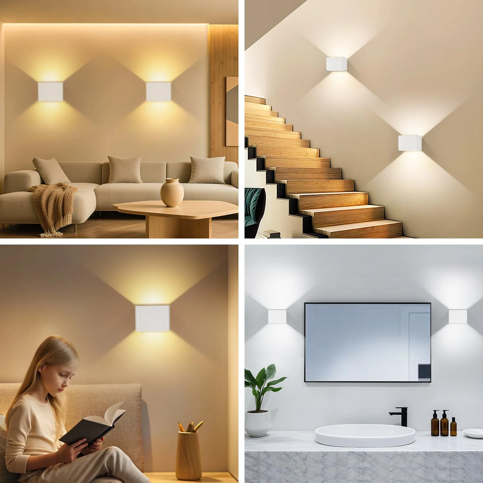 Yochoice Motion Sensor Wall Light Indoor Set of 2, 6000mAh Wireless Rechargeable Battery Operated LED Sconce Up Down with Touch Remote Control, Battery Powered Magnetic Wall Lamps with 3CCT, White 2-pack - Image 7