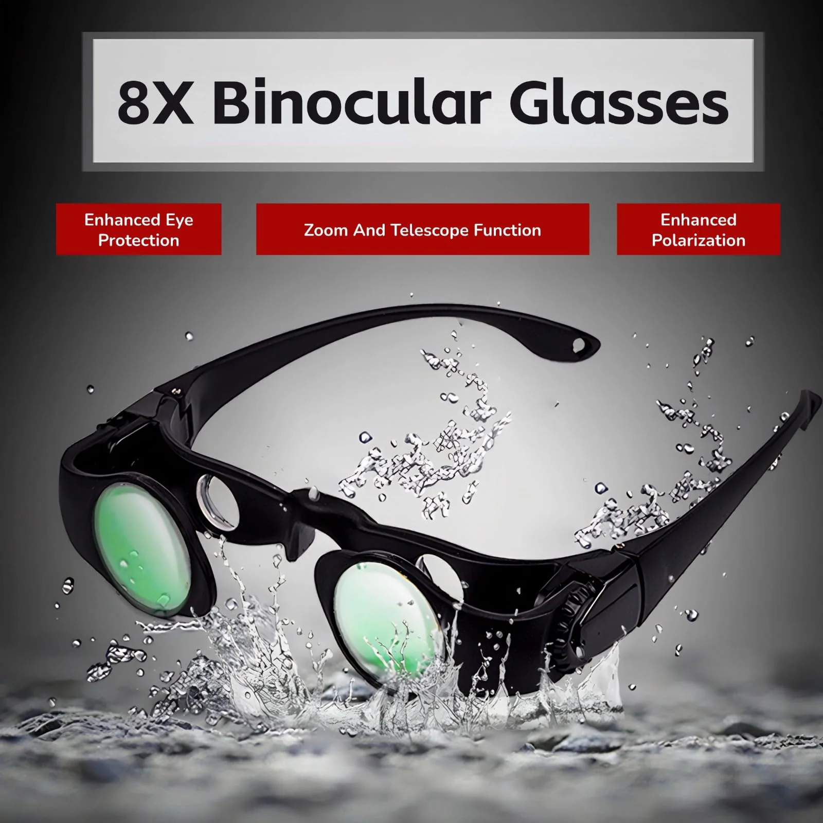 Yoidesu Hands Binocular Glasses for Fishing Bird Watching, HD Optical Lens Portable Binoculars and Opera Glasses, 8X Magnification, Adjustable Focus Distance, Fishing Companion - Image 2