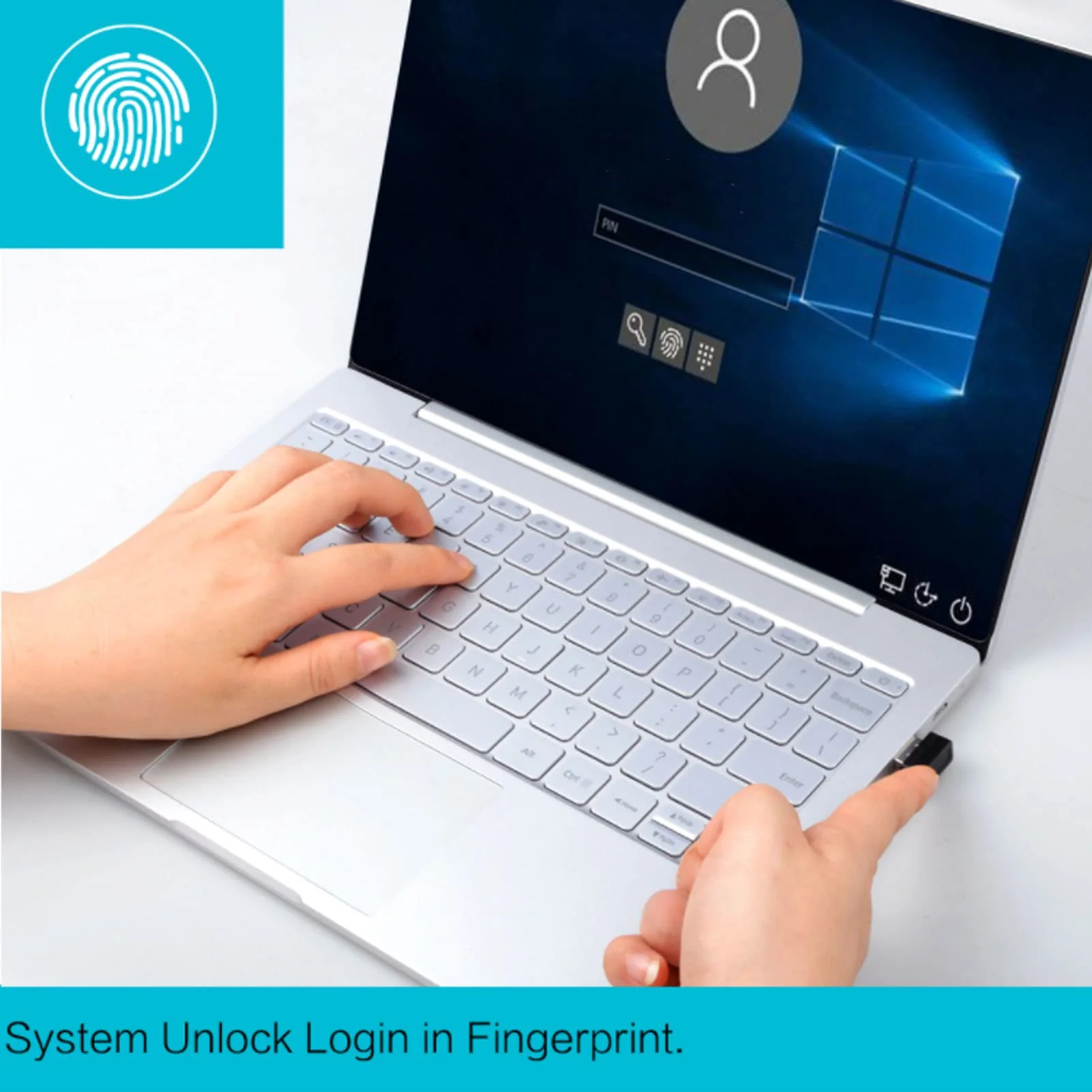 Yoidesu Mini USB Fingerprint Reader for 7 8 10 Fingerprint Scanner Scanner PC Dongle Fingerprint Sensor 360 Degree 0.5STouch Speedy Matching Biometric Portable USB Fingerprint Logger for PC Laptop - Image 3