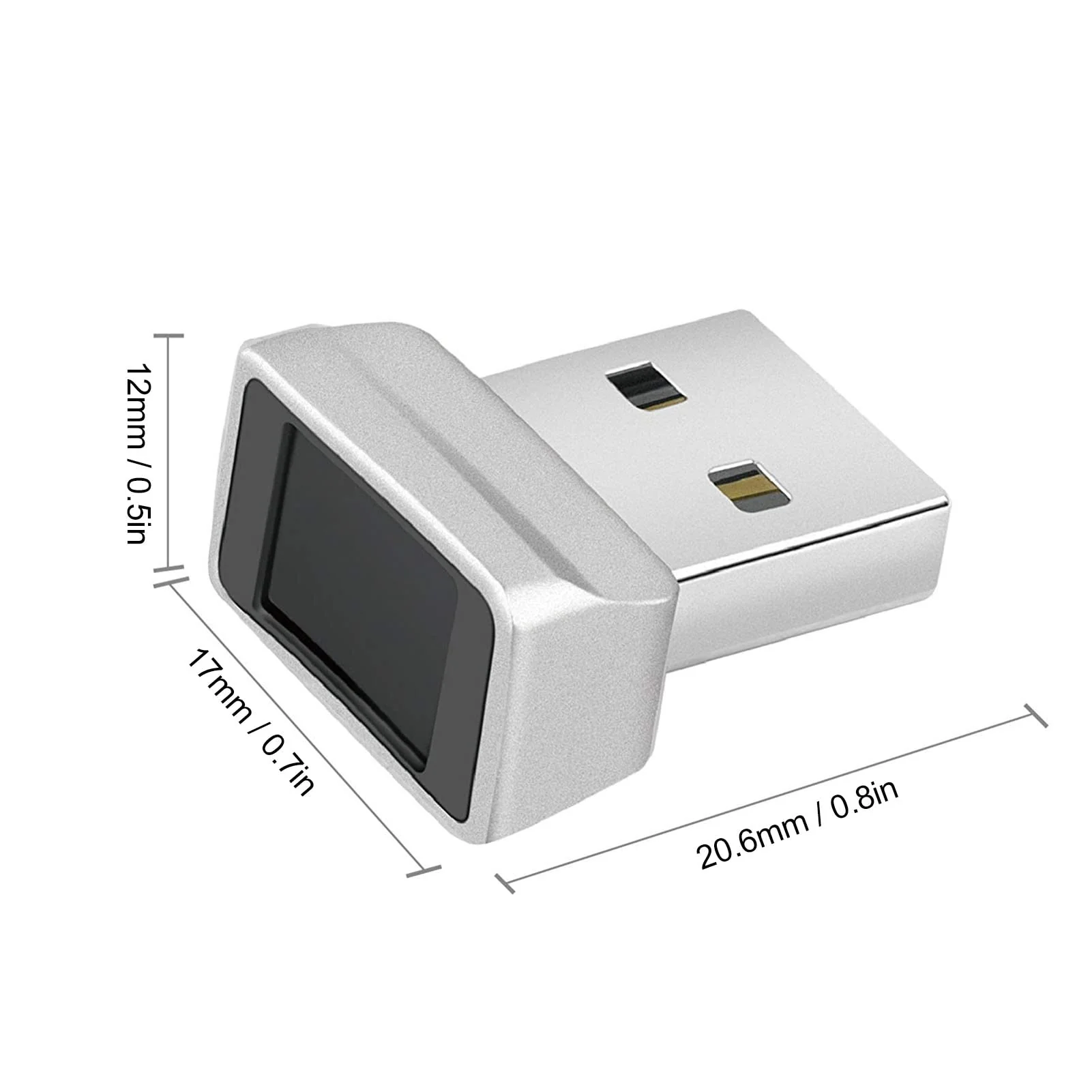 Yoidesu Mini USB Fingerprint Reader for 7 8 10 Fingerprint Scanner Scanner PC Dongle Fingerprint Sensor 360 Degree 0.5STouch Speedy Matching Biometric Portable USB Fingerprint Logger for PC Laptop - Image 5